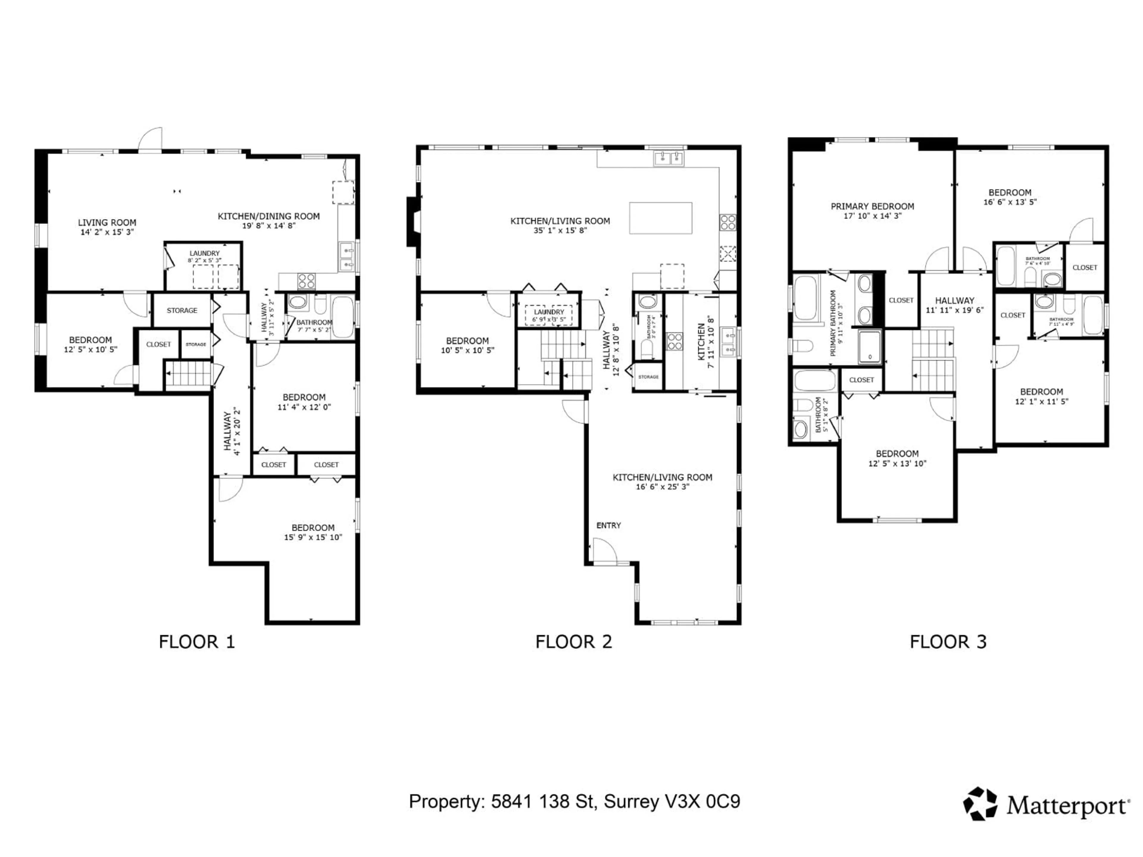 Floor plan for 5841 138, Surrey British Columbia V3X0C9
