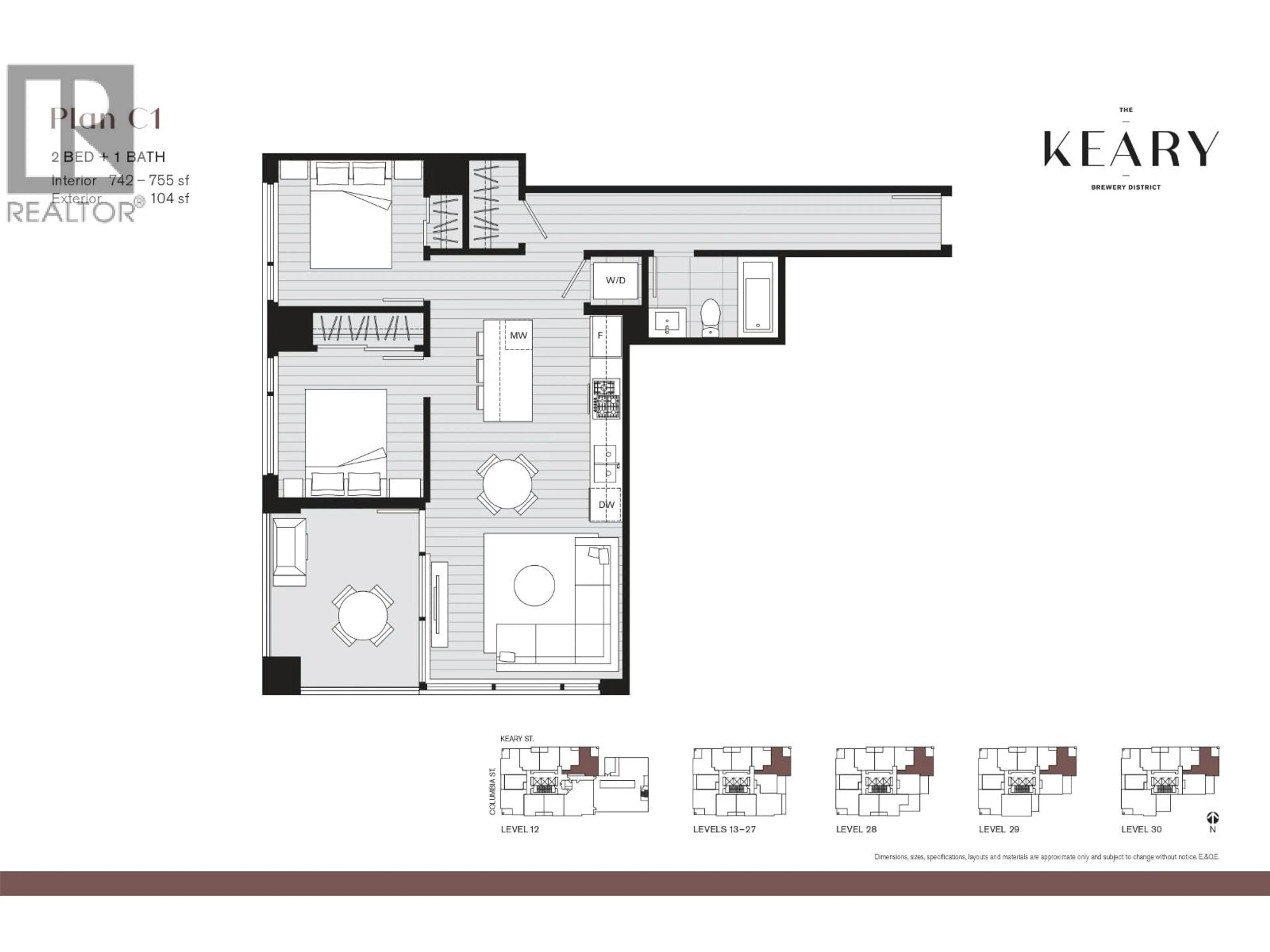 Floor plan for 1303 - 230 KEARY STREET, New Westminster British Columbia V3L0E3