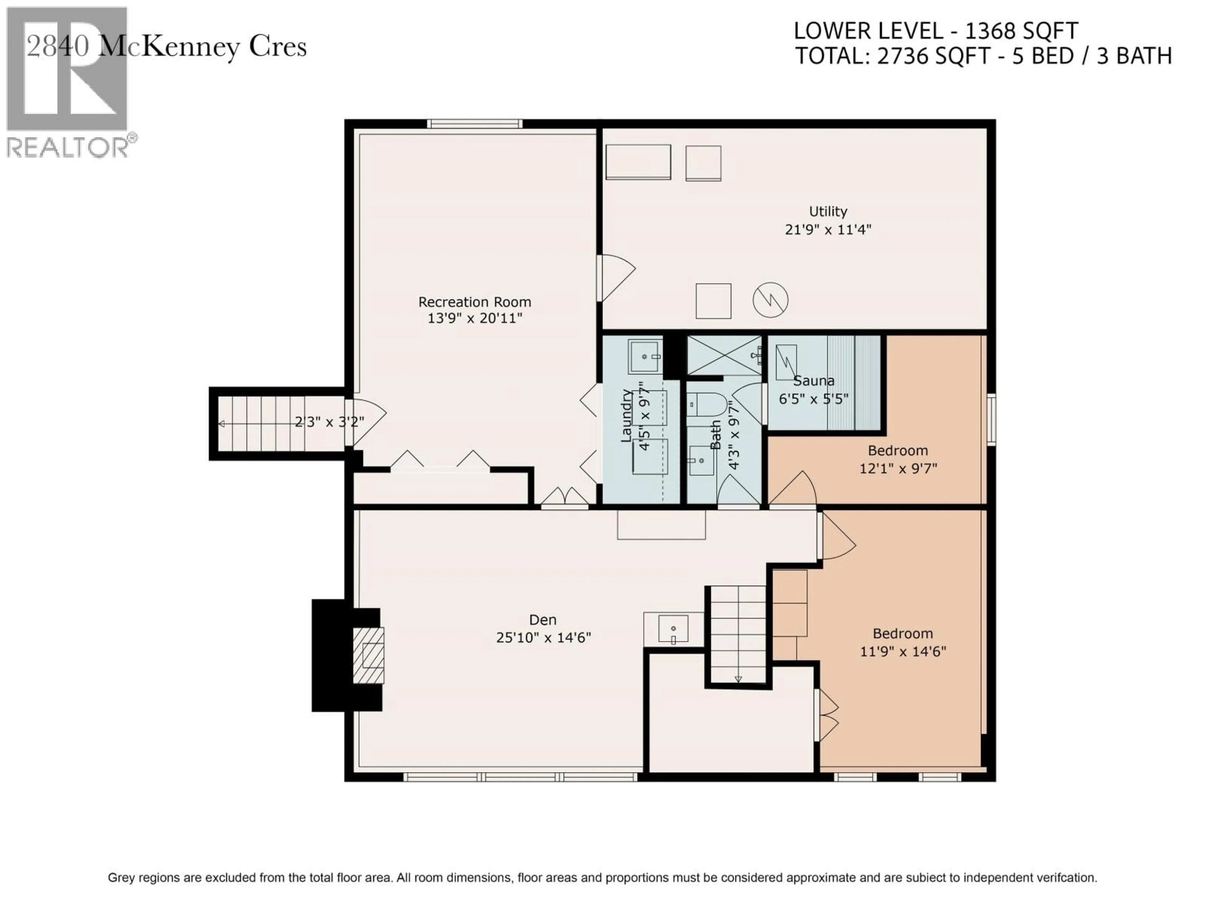 Floor plan for 2840 MCKENNEY CRESCENT, Prince George British Columbia V2K3X9