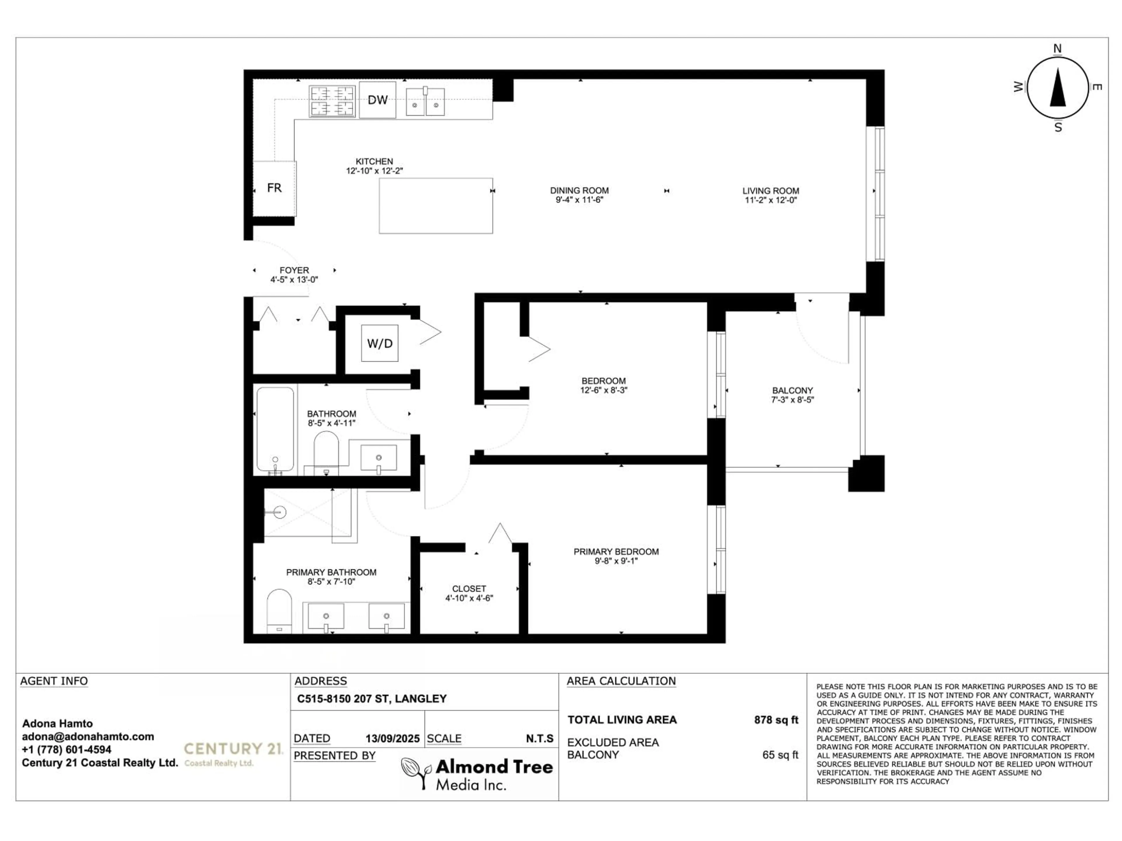 Floor plan for C515 - 8150 207, Langley British Columbia V2Y4J4