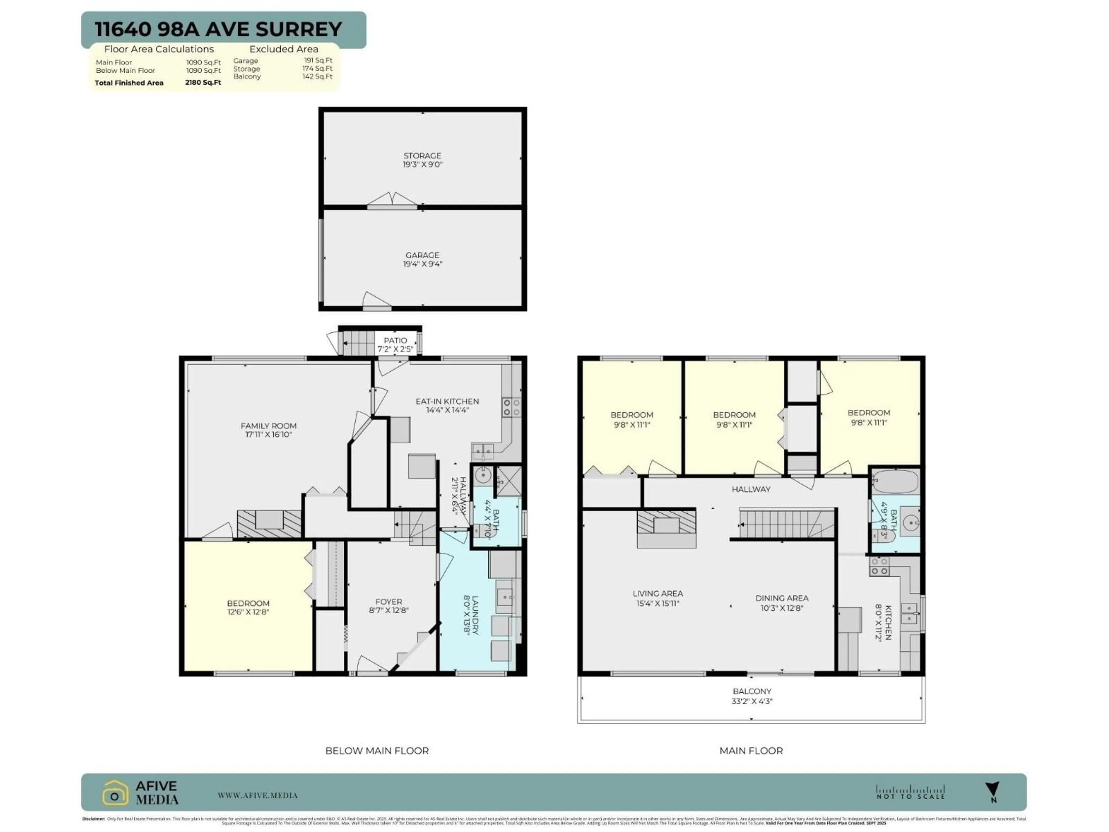 Floor plan for 11640 98A, Surrey British Columbia V3V2K9