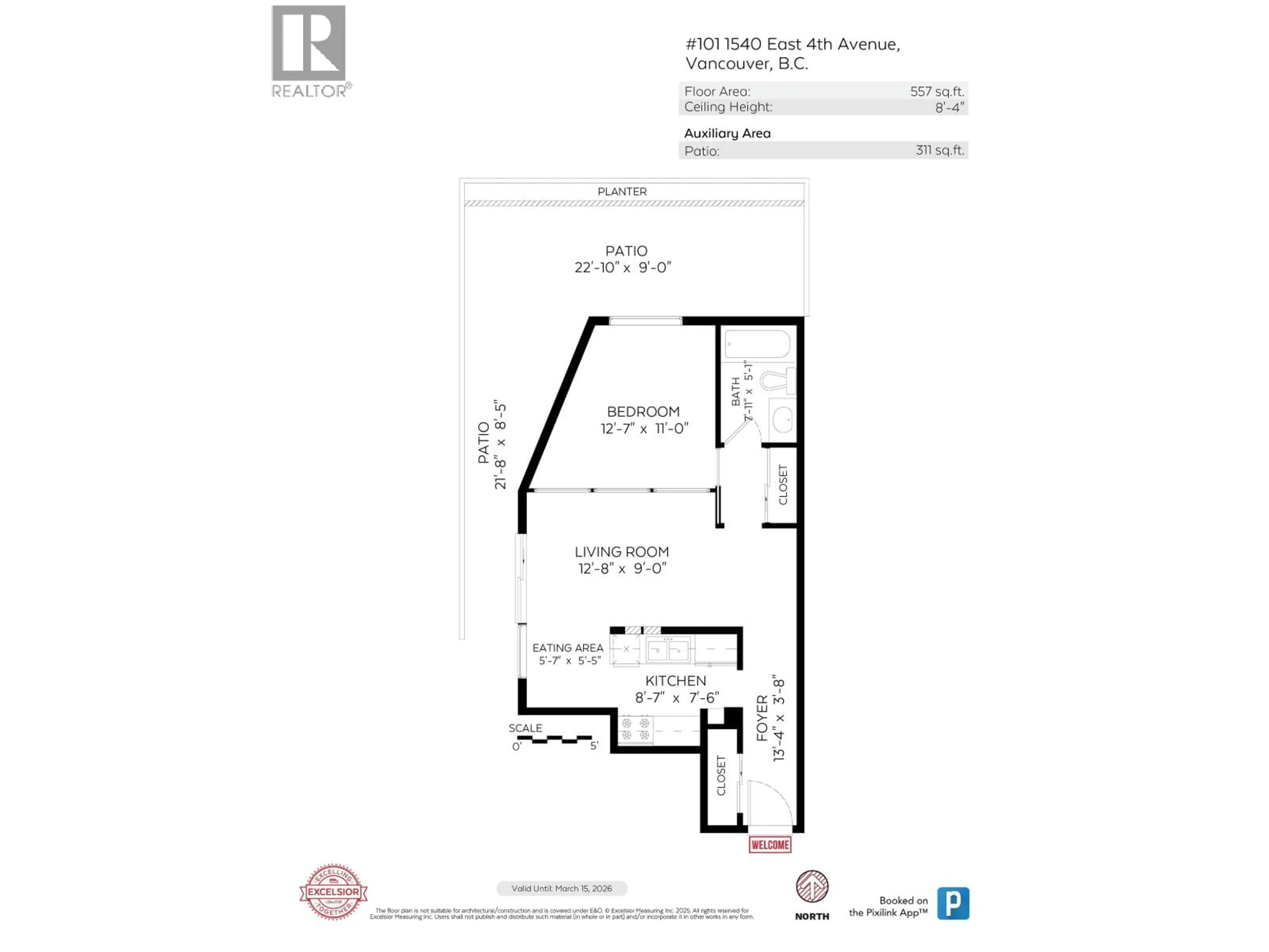 Floor plan for 101 - 1540 4TH AVENUE, Vancouver British Columbia V5N1J8