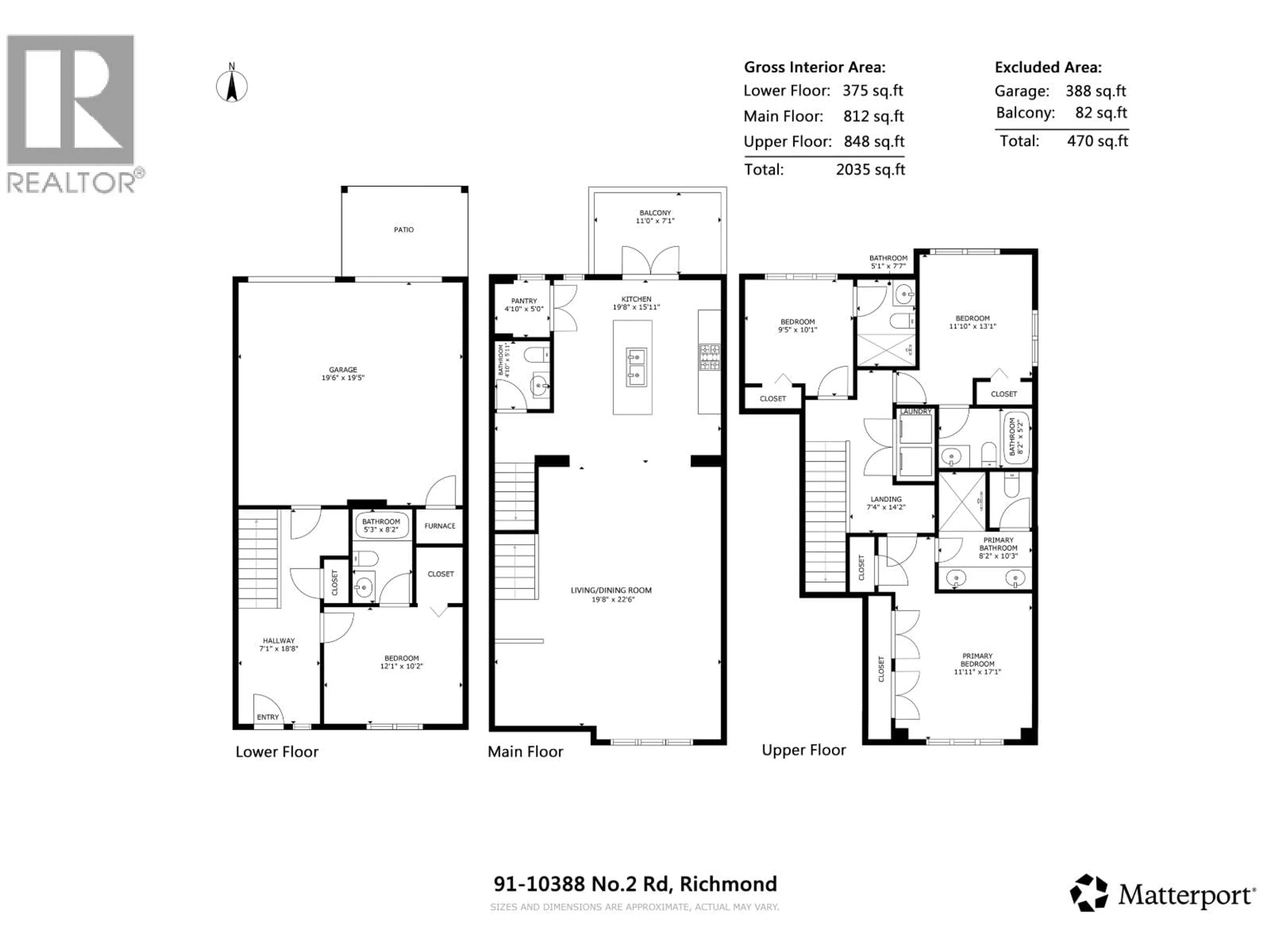 Floor plan for 91 - 10388 NO. 2 ROAD, Richmond British Columbia V7E0B9