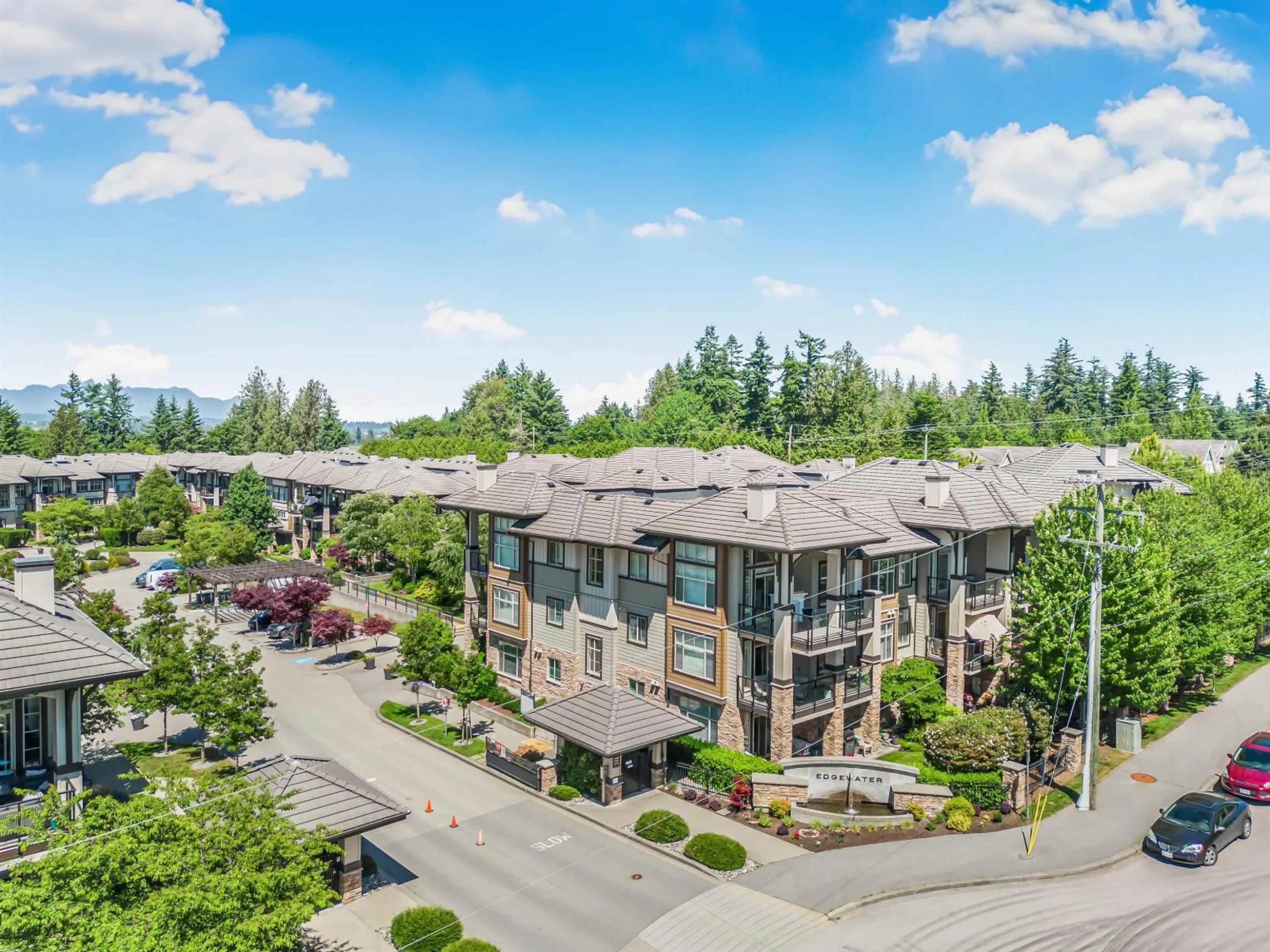 A pic from outside/outdoor area/front of a property/back of a property/a pic from drone, mountain view for 105 - 15195 36TH, Surrey British Columbia V3S4R3