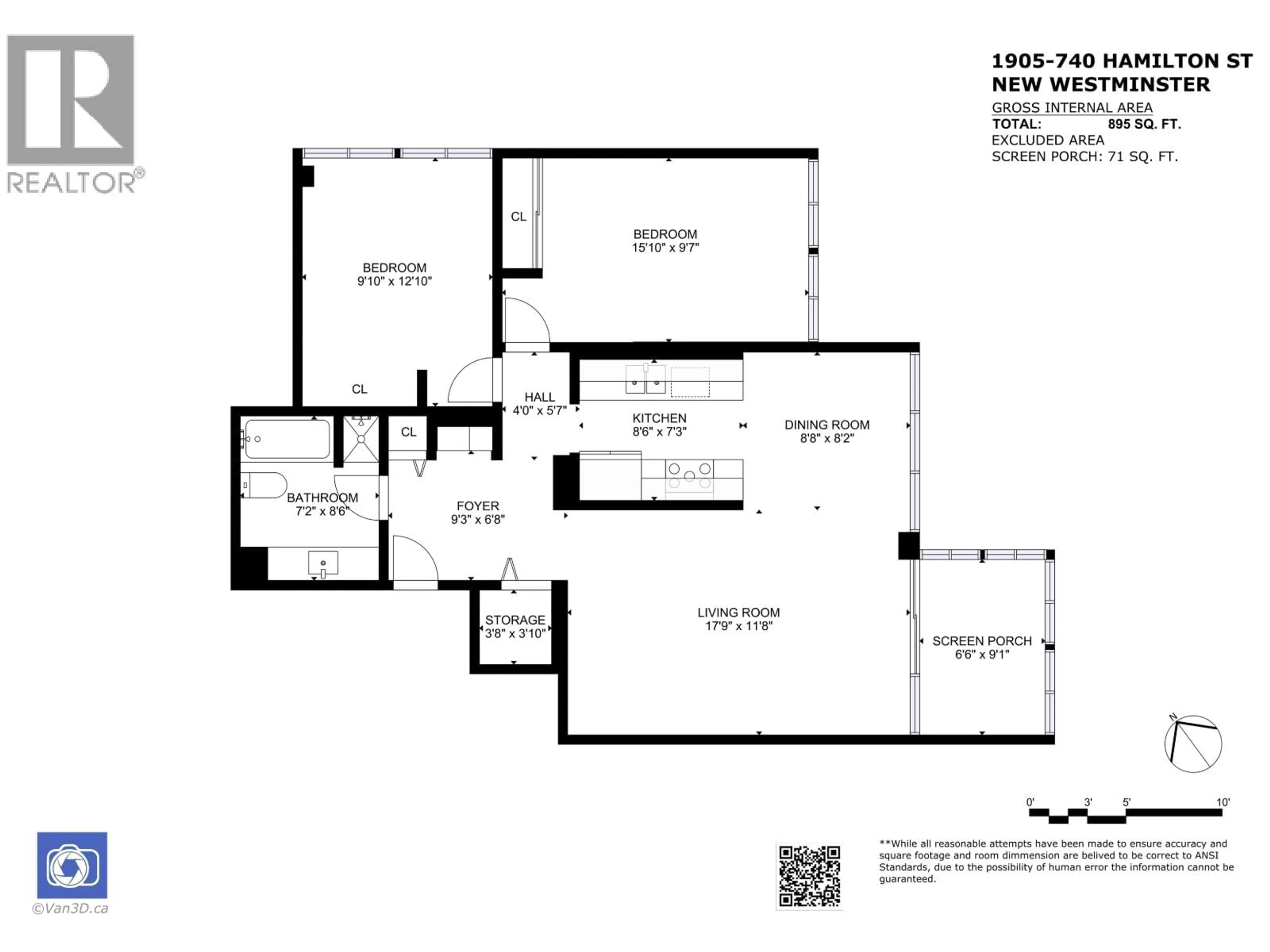Floor plan for 1905 - 740 HAMILTON STREET, New Westminster British Columbia V3M5T7