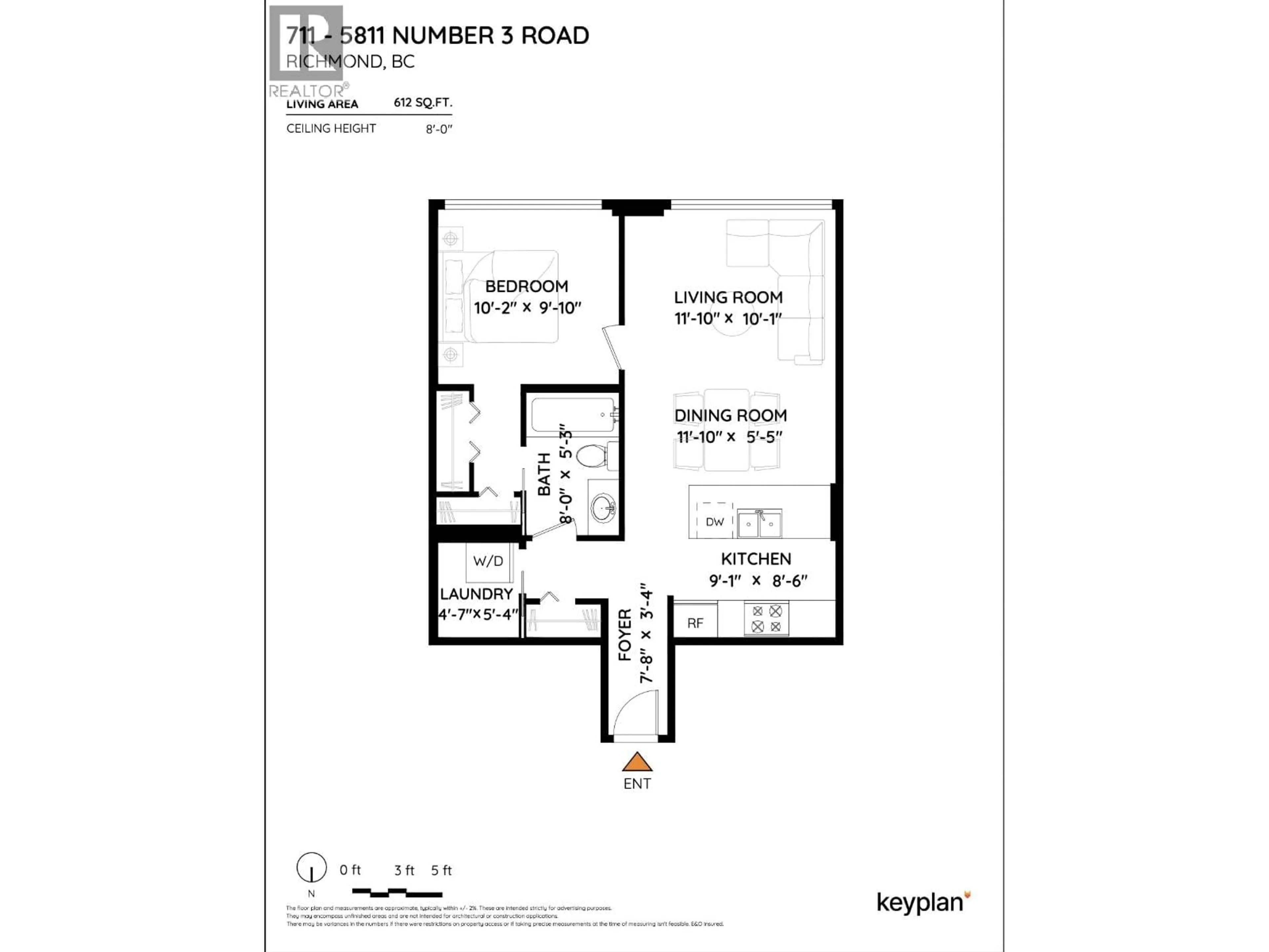 Floor plan for 711 - 5811 NO. 3 ROAD, Richmond British Columbia V6X4L7