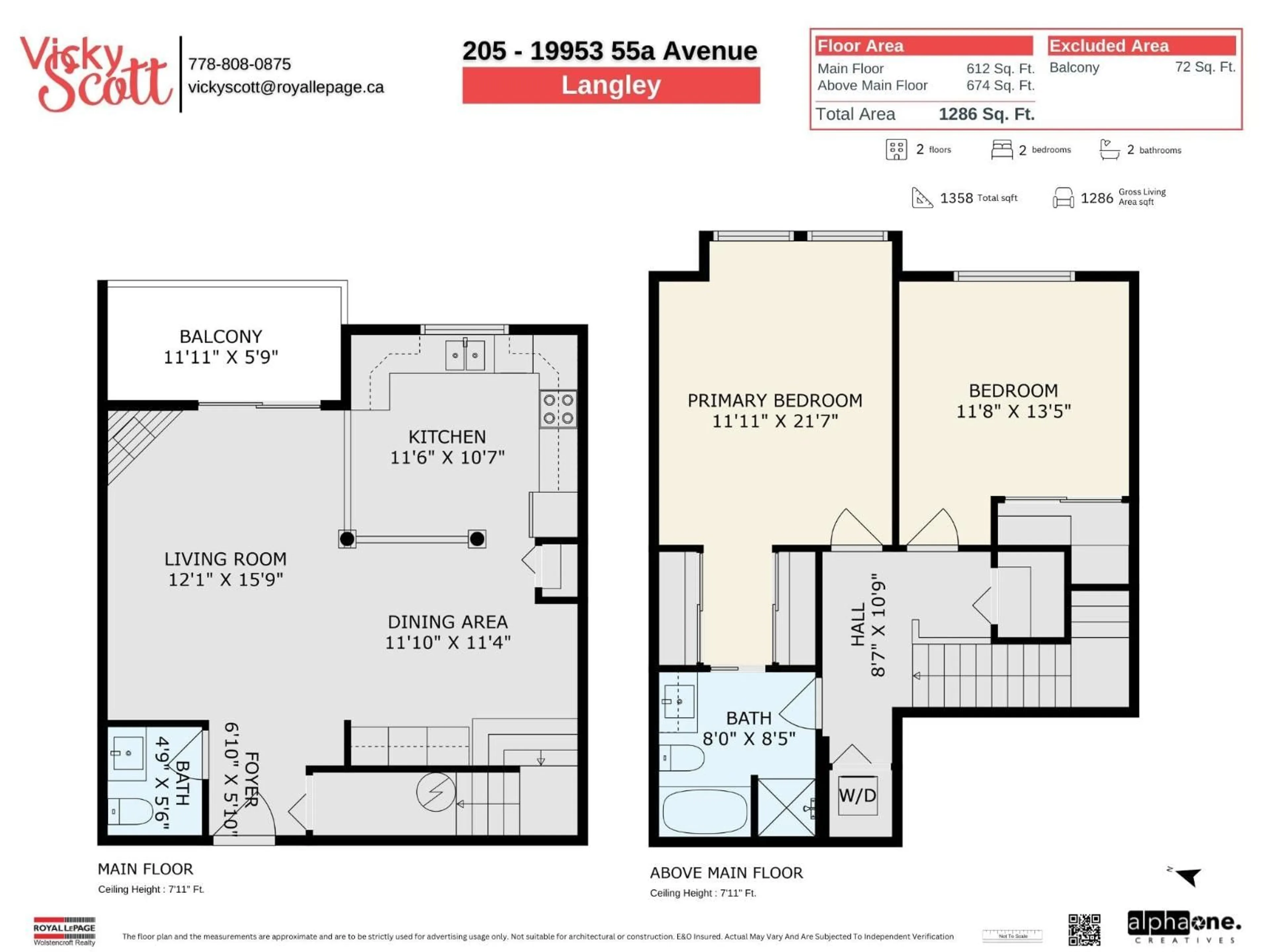 Floor plan for 205 19953 55A, Langley British Columbia V3A3X4