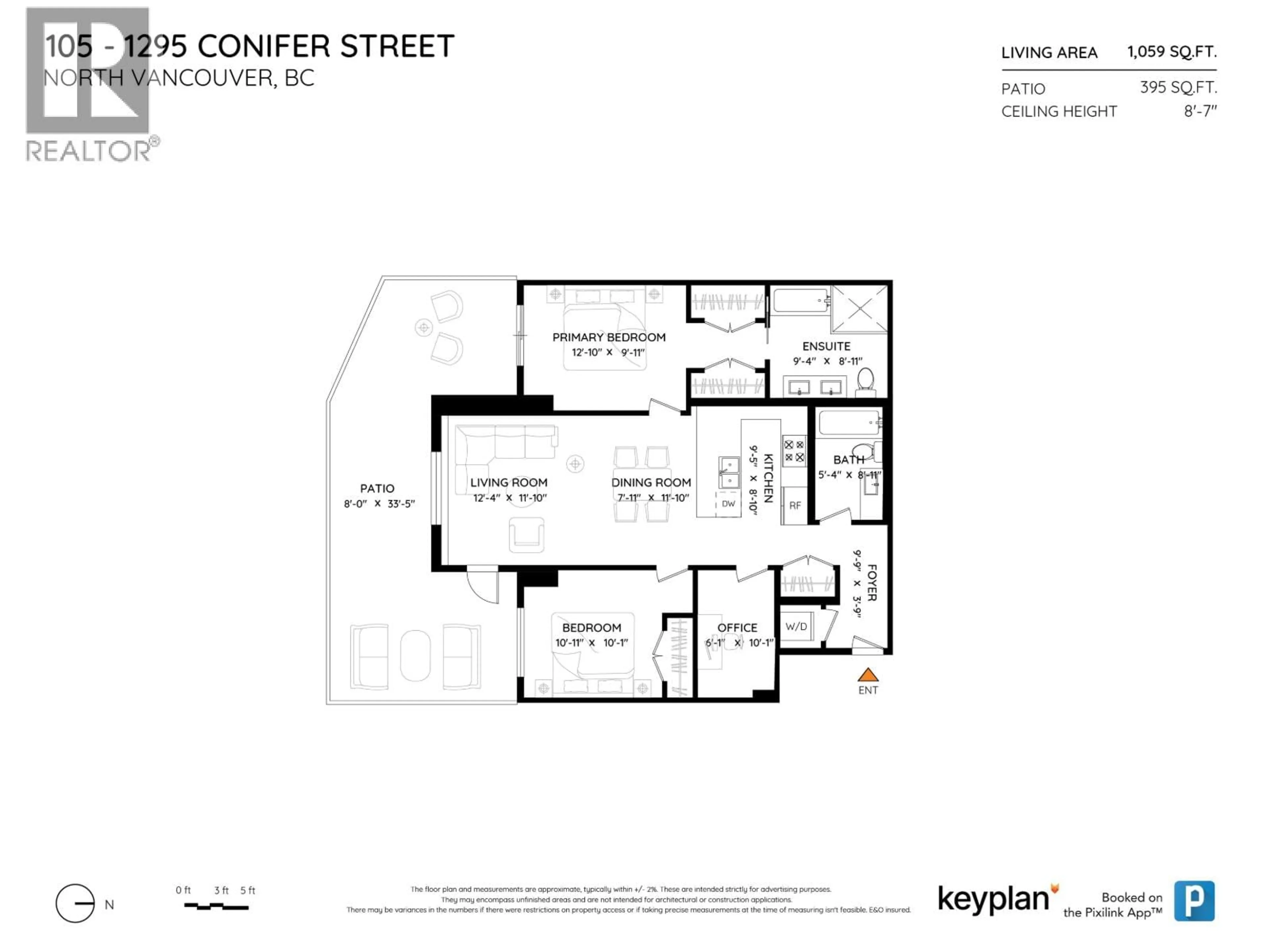 Floor plan for 105 - 1295 CONIFER STREET, North Vancouver British Columbia V7J0B4