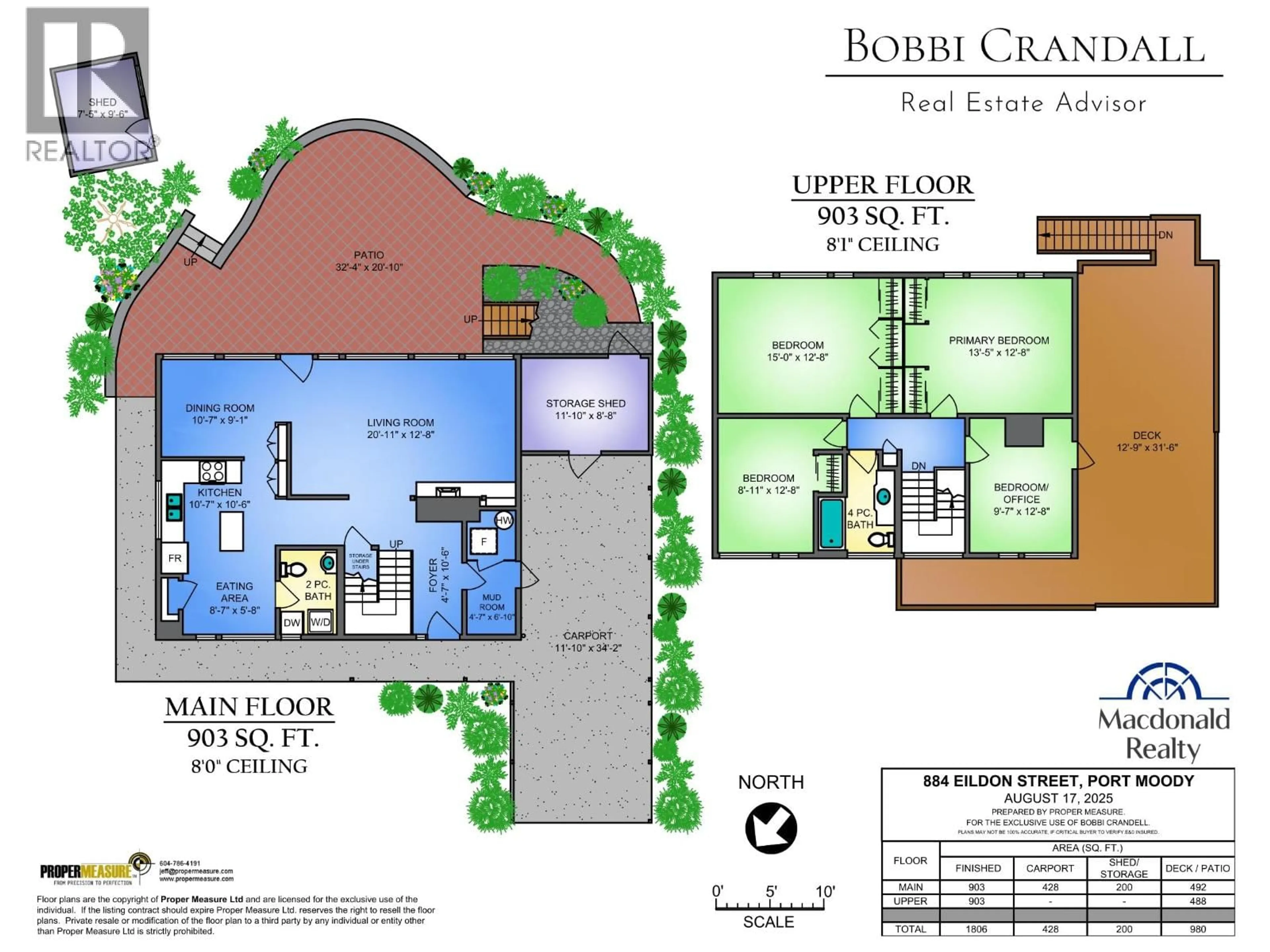 Floor plan for 884 EILDON STREET, Port Moody British Columbia V3H1B3
