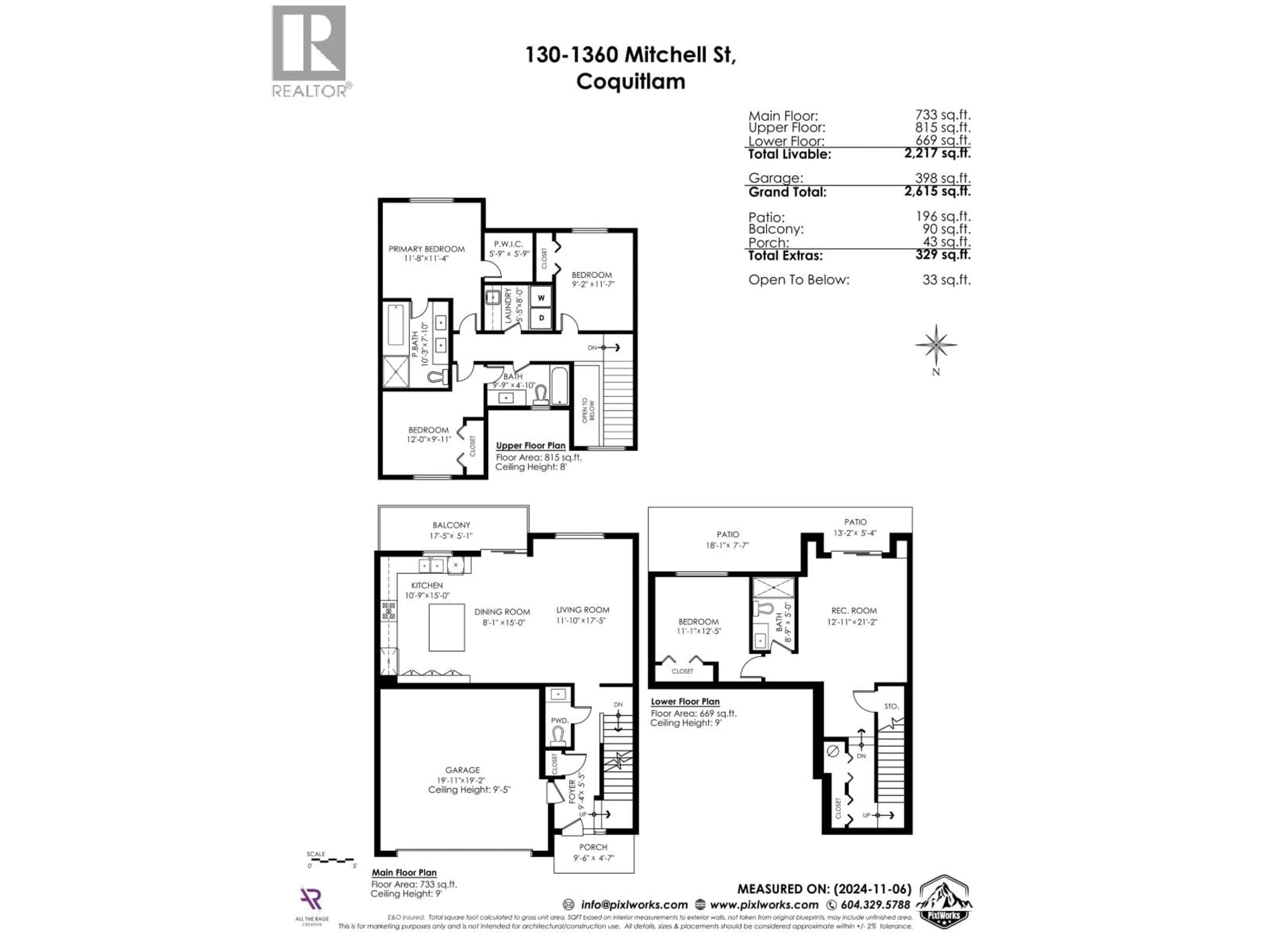 Floor plan for 130 - 1360 MITCHELL STREET, Coquitlam British Columbia V3E0T7