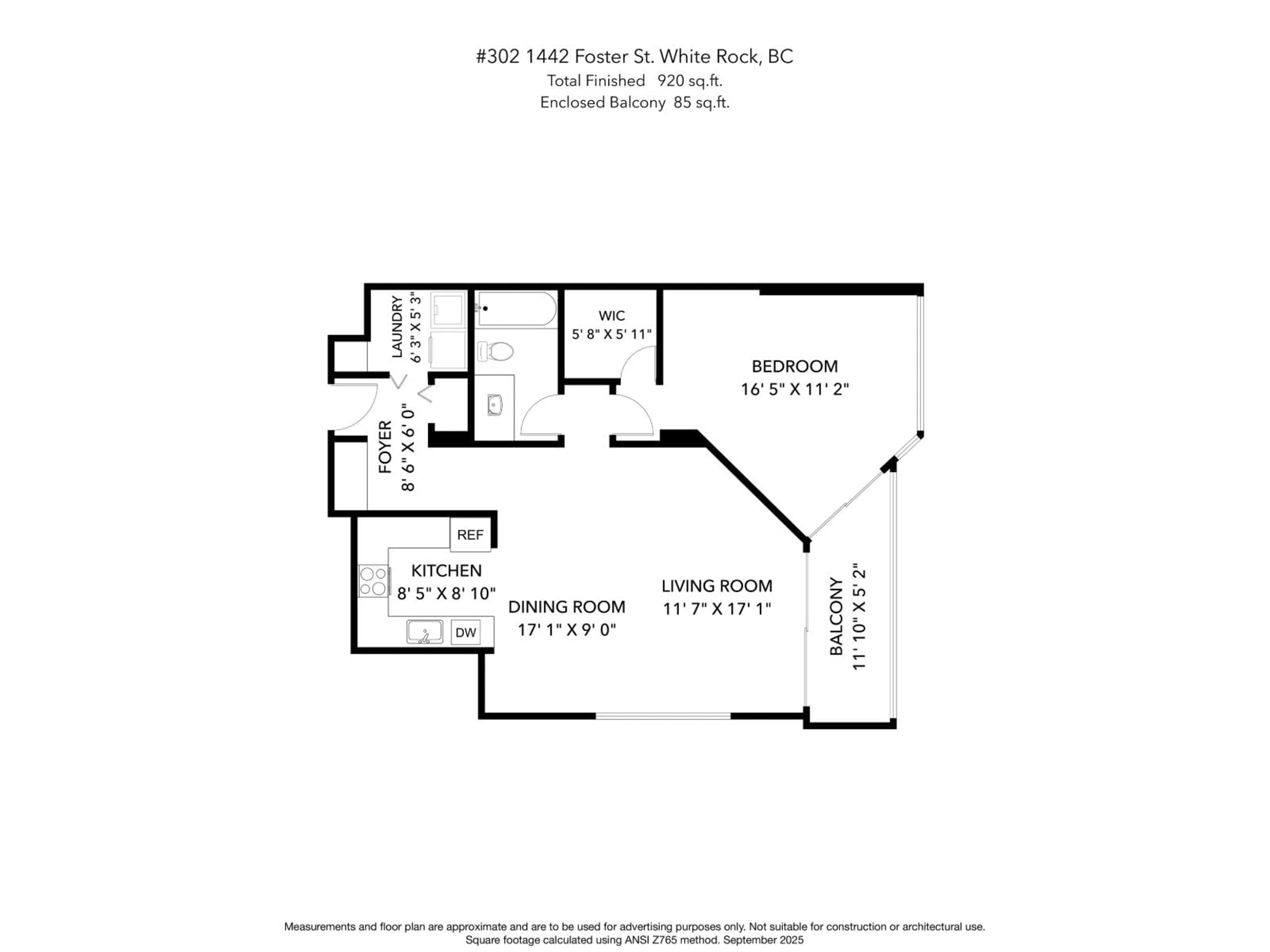 Floor plan for 302 - 1442 FOSTER, White Rock British Columbia V4B3X7