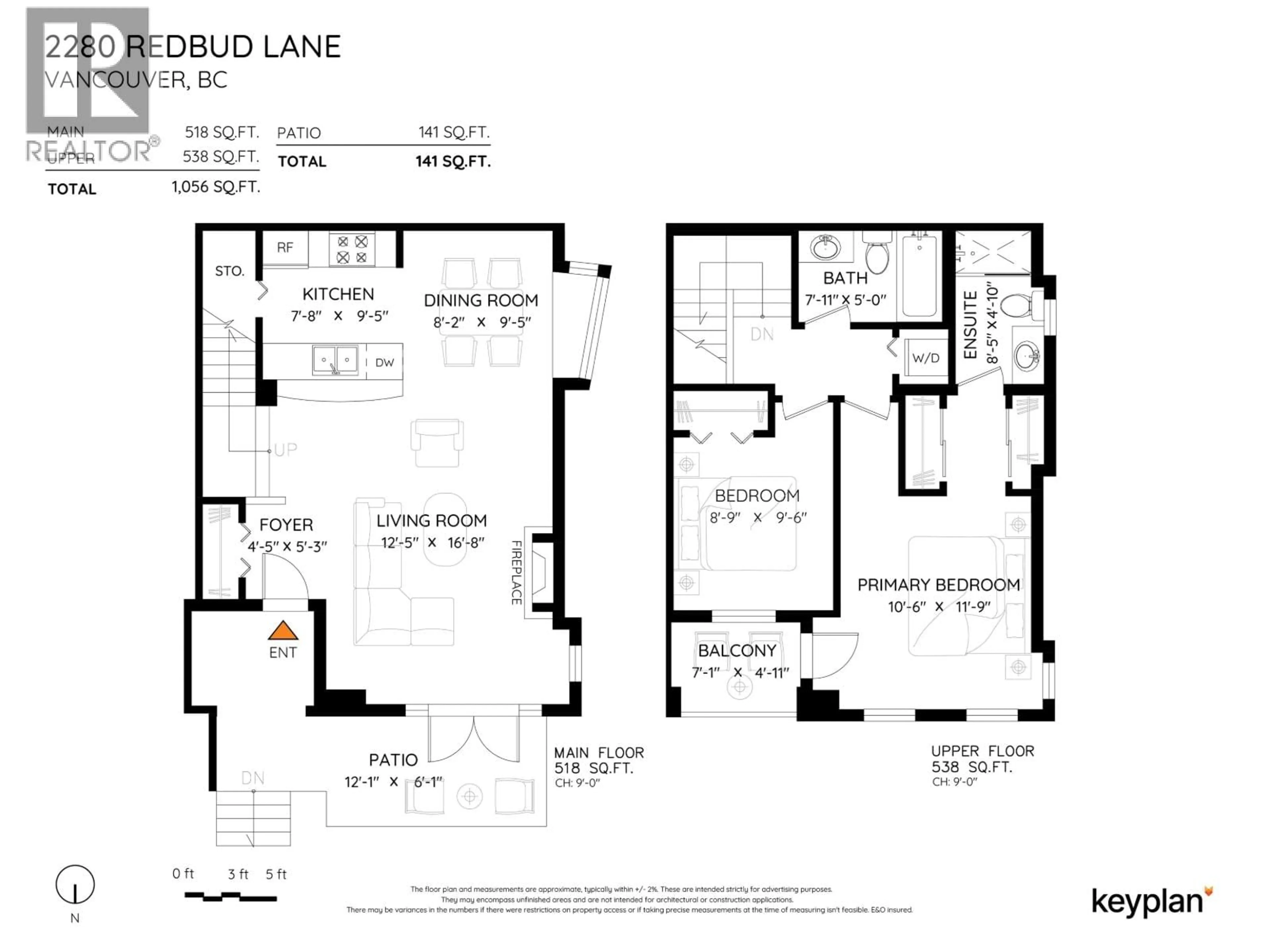 Floor plan for 2280 REDBUD LANE, Vancouver British Columbia V6K4S6