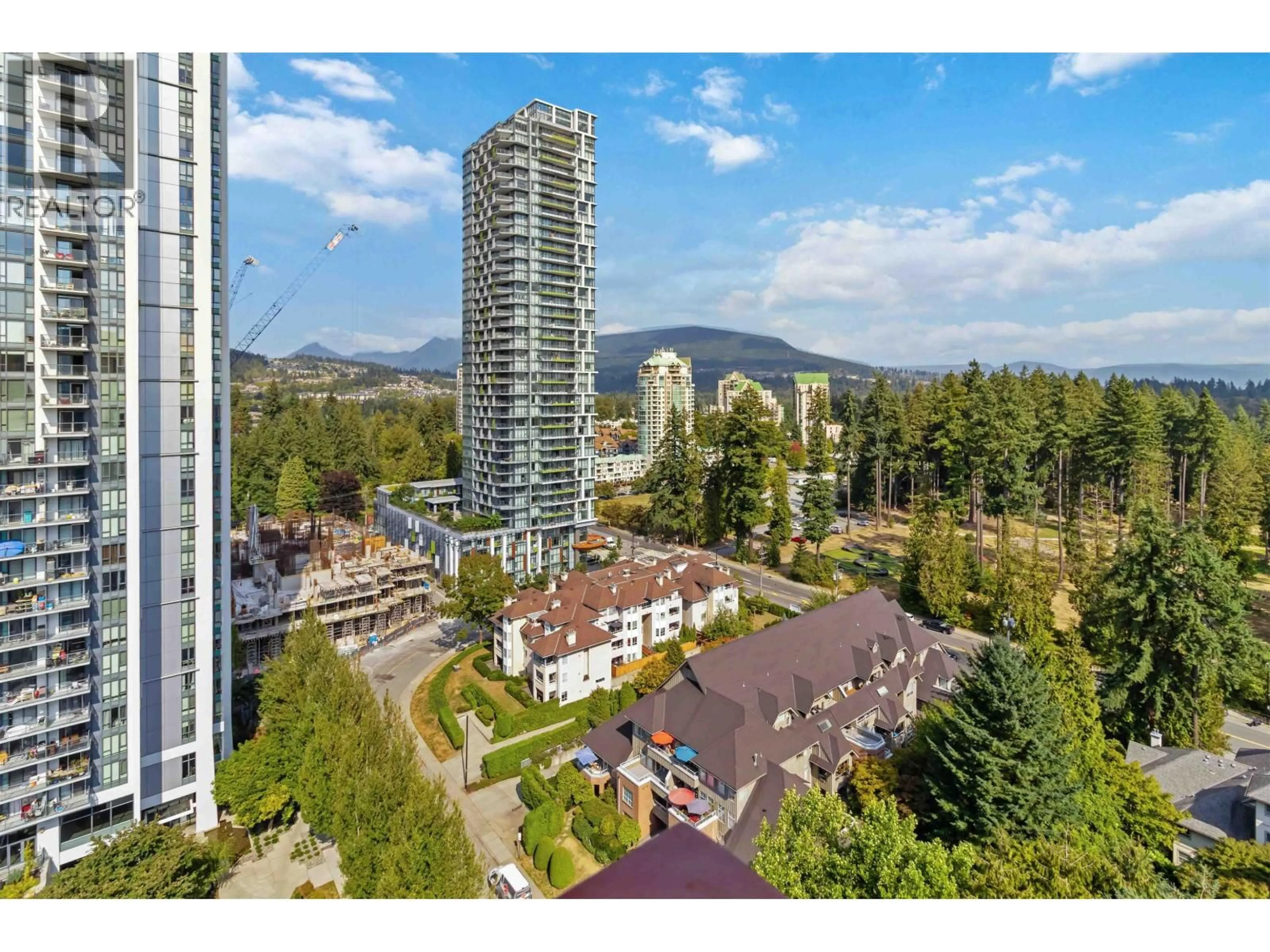 A pic from outside/outdoor area/front of a property/back of a property/a pic from drone, city buildings view from balcony for 1902 - 1148 HEFFLEY CRESCENT, Coquitlam British Columbia V3B8A6