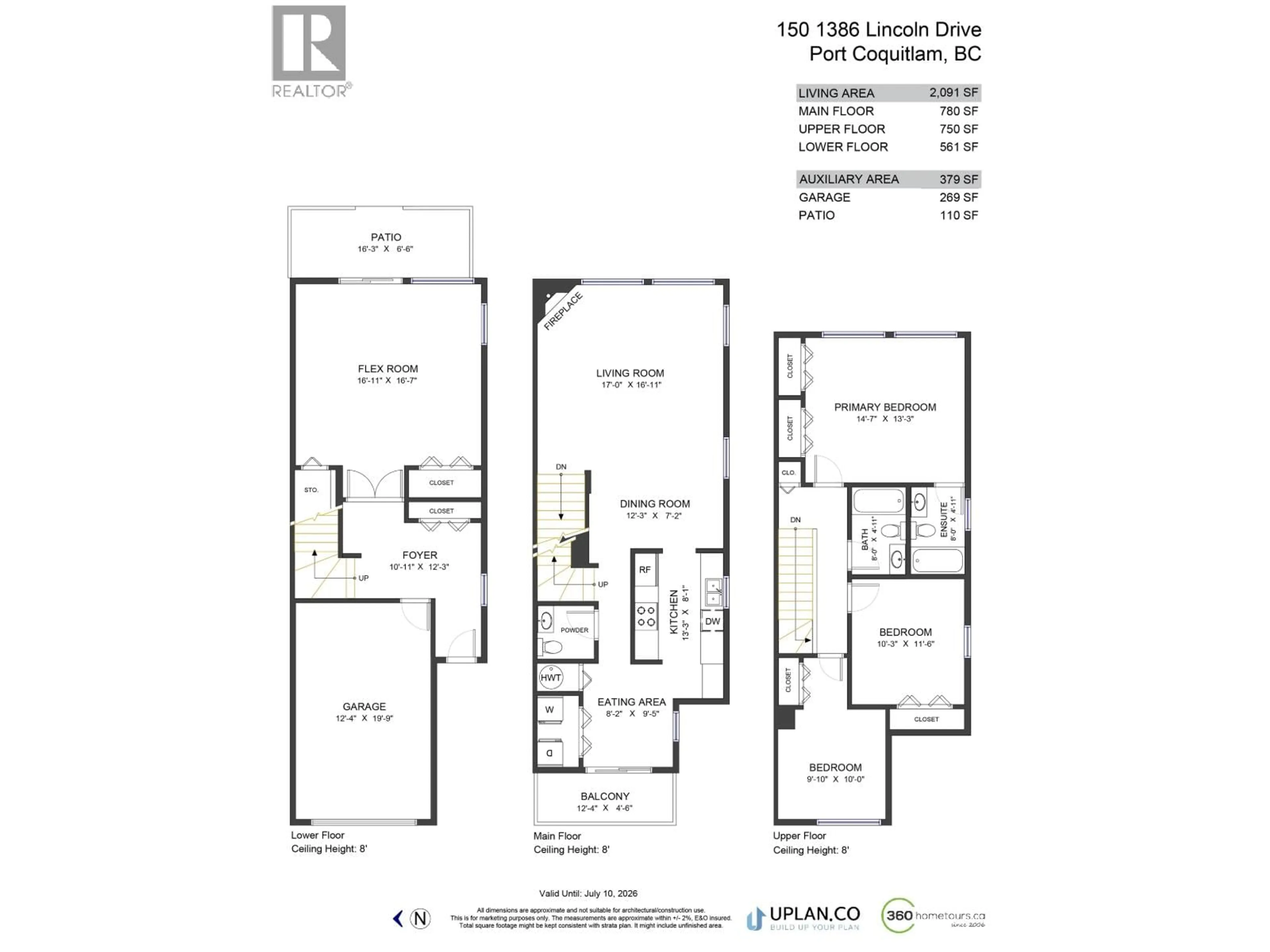 Floor plan for 150 - 1386 LINCOLN DRIVE, Port Coquitlam British Columbia V3B7G6