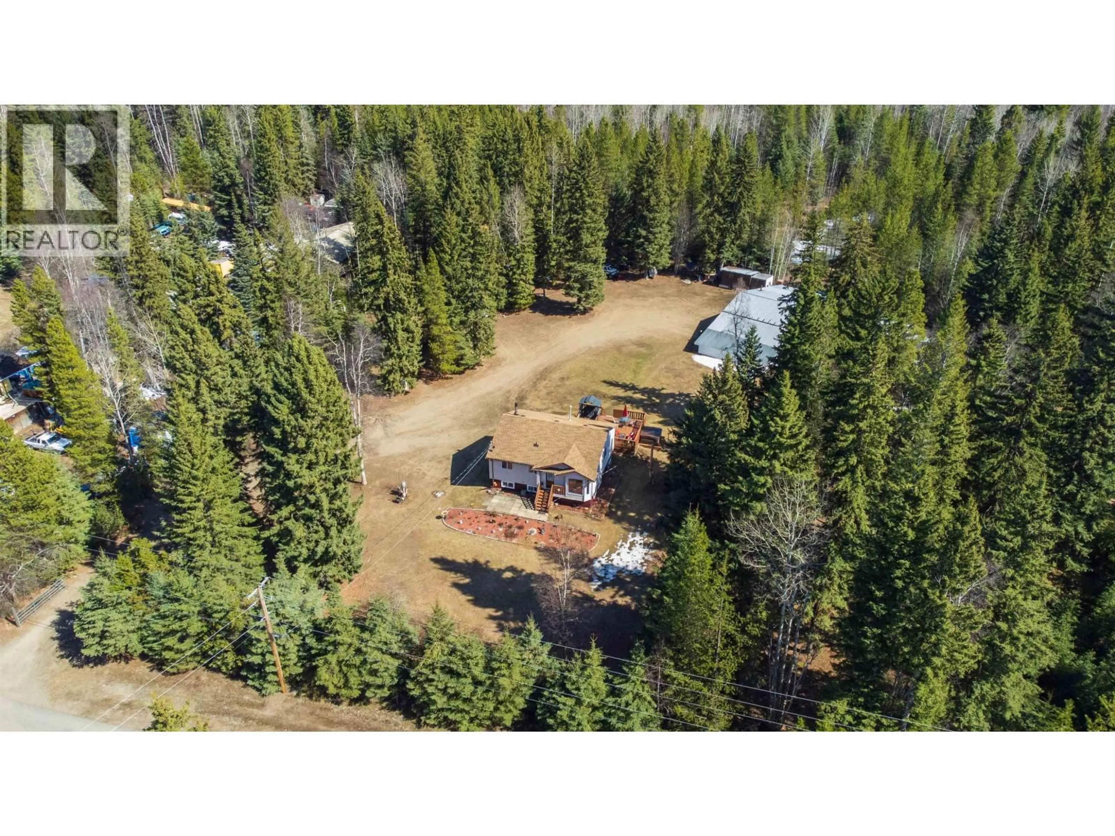 A pic from outside/outdoor area/front of a property/back of a property/a pic from drone, forest/trees view for 18790 FOREST NURSERY ROAD, Prince George British Columbia V2N5Y7