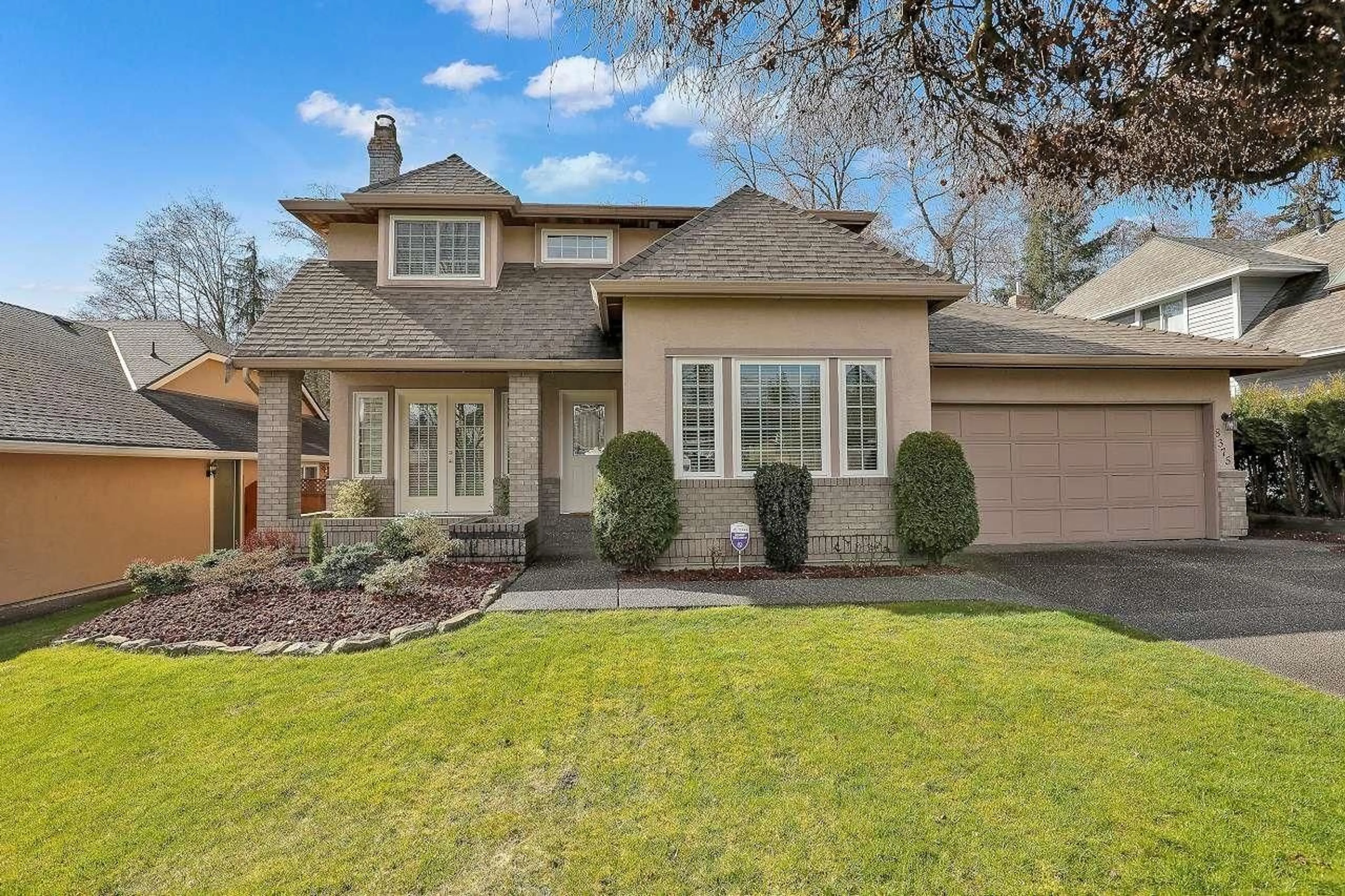 Home with brick exterior material, street for 8375 148B, Surrey British Columbia V3S7S1