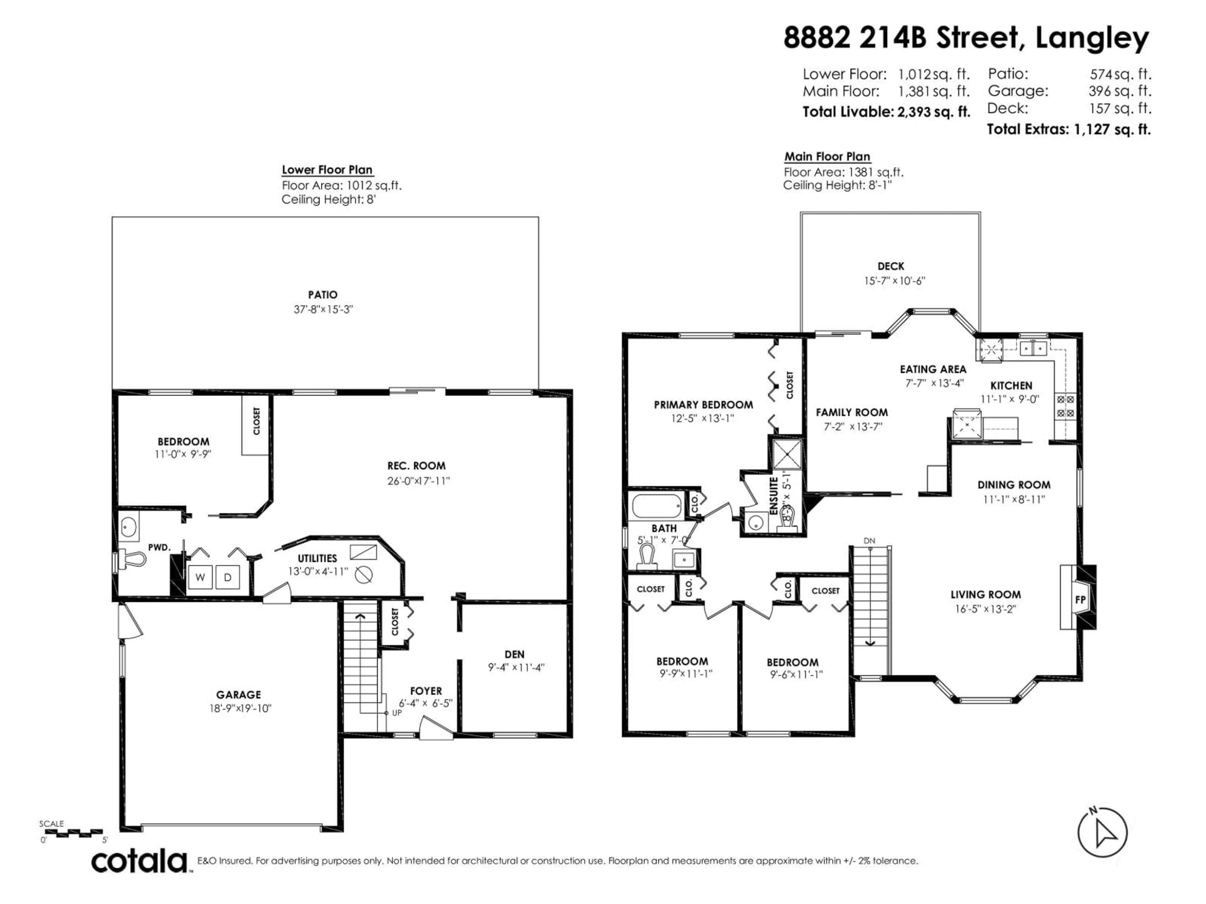 Floor plan for 8882 214B, Langley British Columbia V1M1Y3