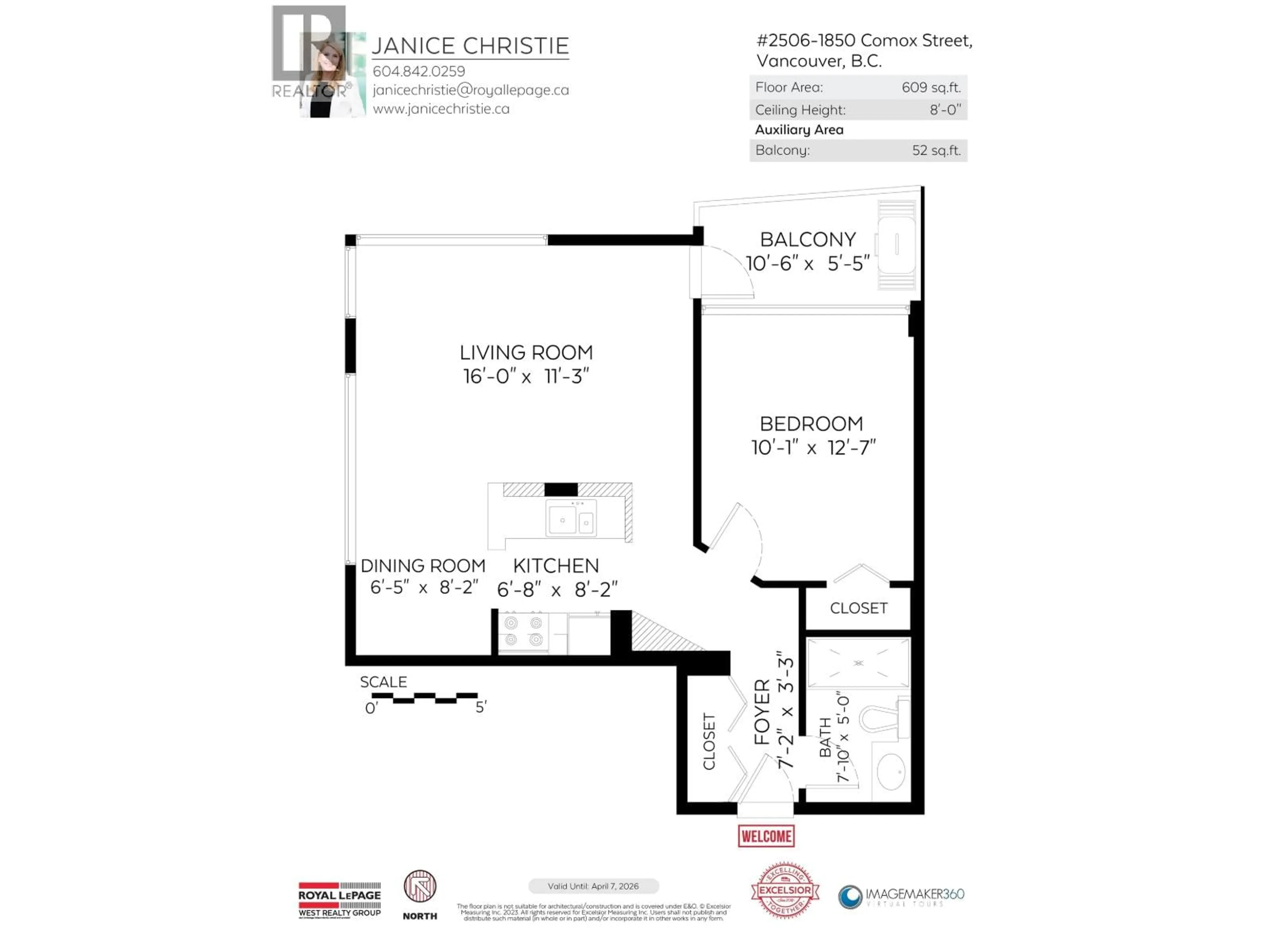 Floor plan for 2506 - 1850 COMOX STREET, Vancouver British Columbia V6G1R3