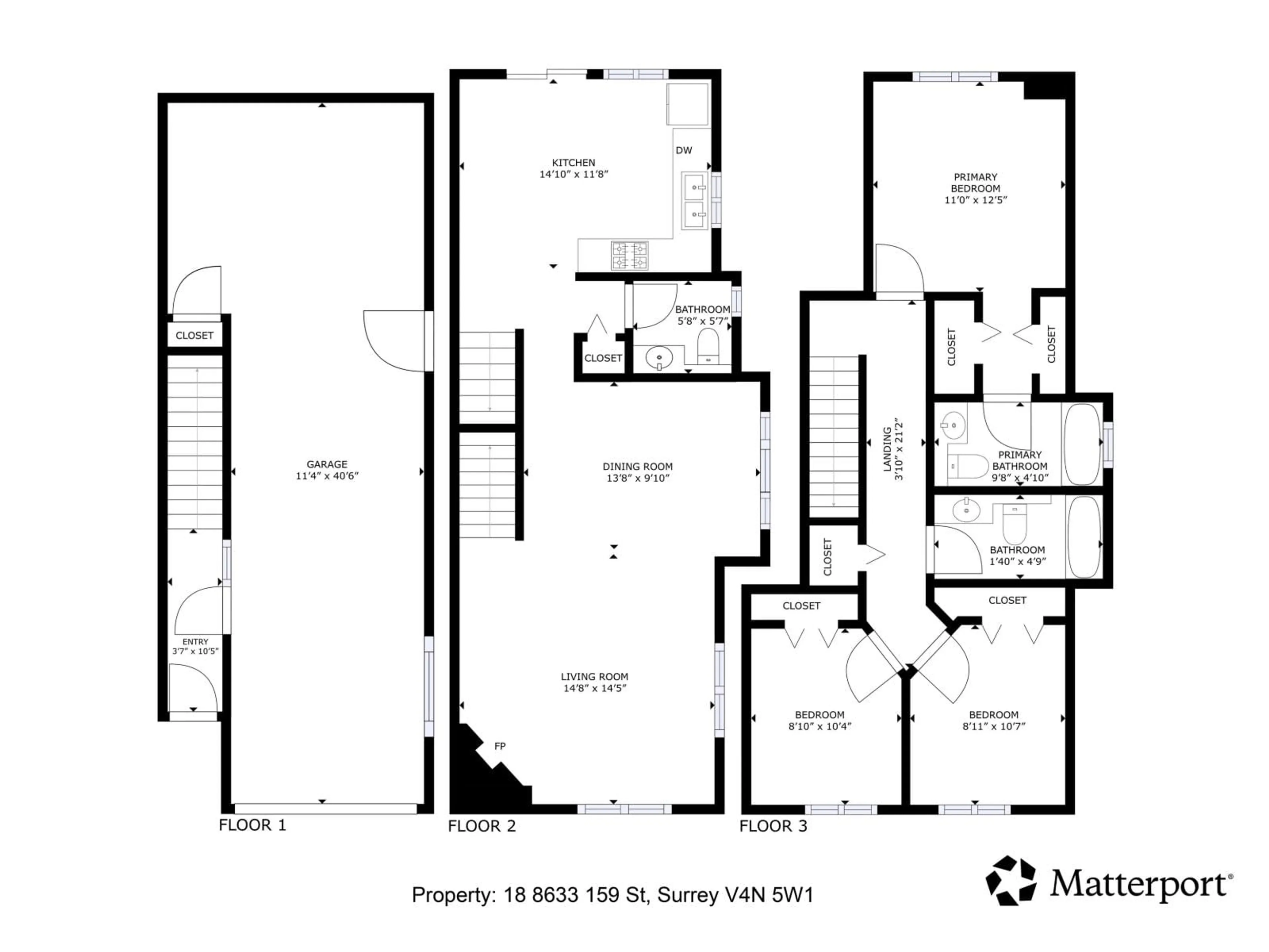 Floor plan for 18 - 8633 159, Surrey British Columbia V4N5W1