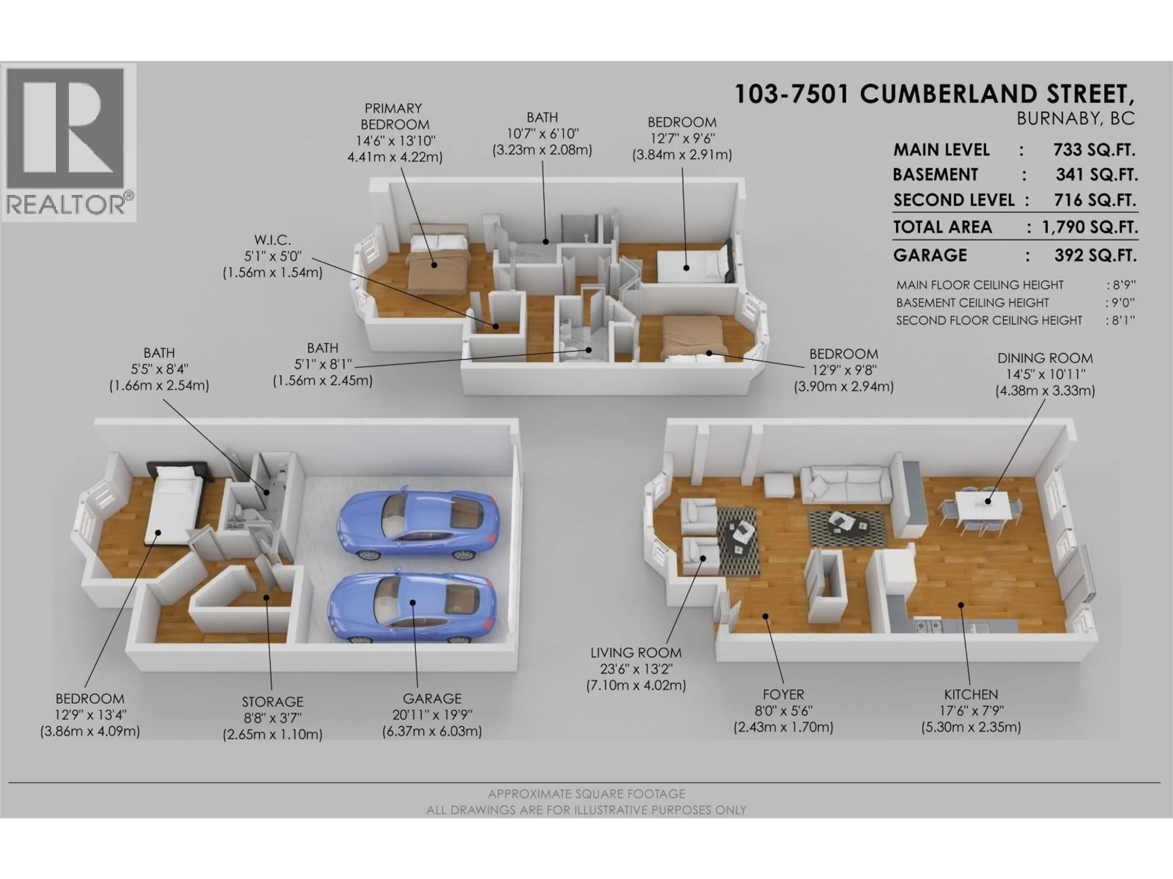 Floor plan for 103 - 7501 CUMBERLAND STREET, Burnaby British Columbia V3N4Y6