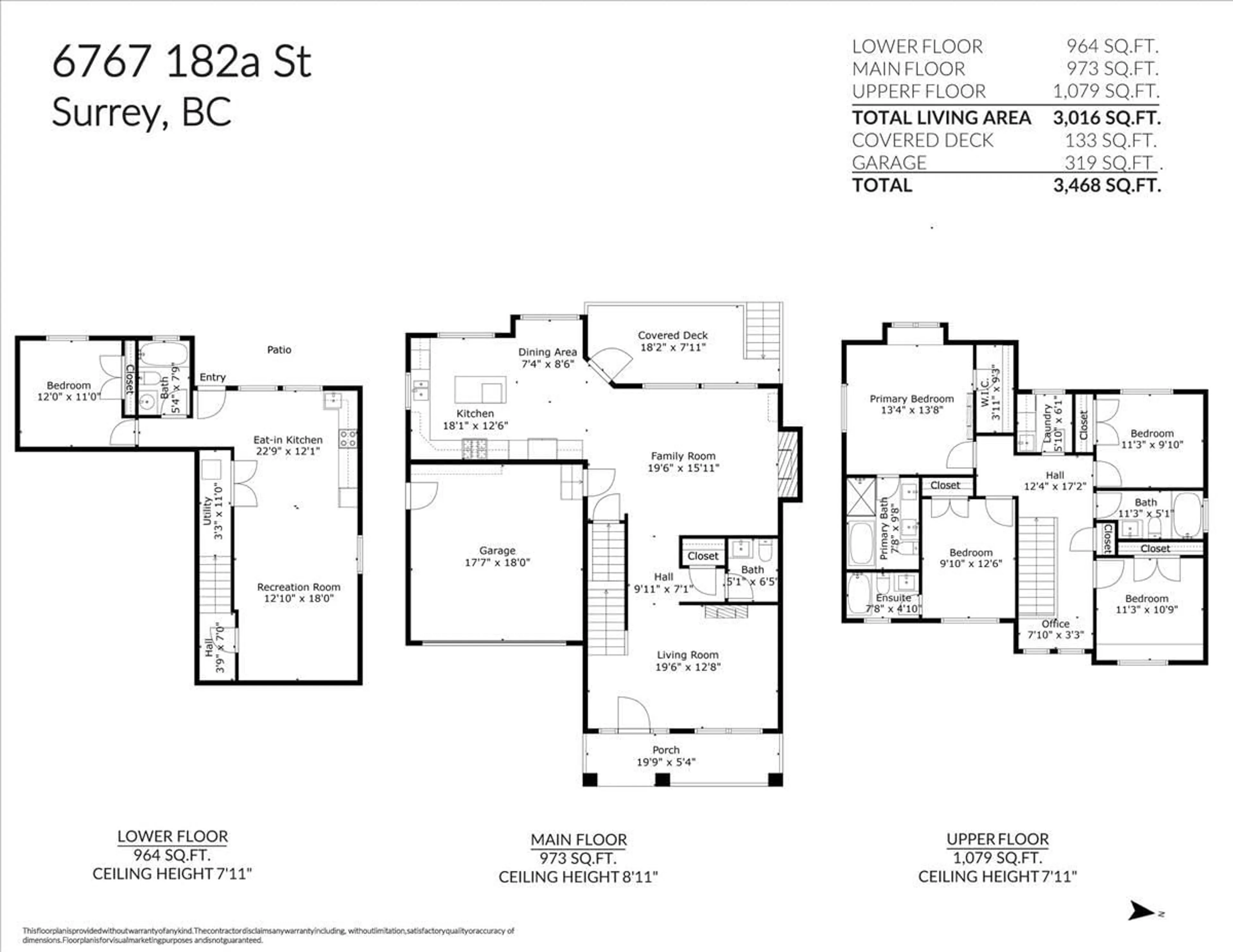 Floor plan for 6767 182A, Surrey British Columbia V3S1E5