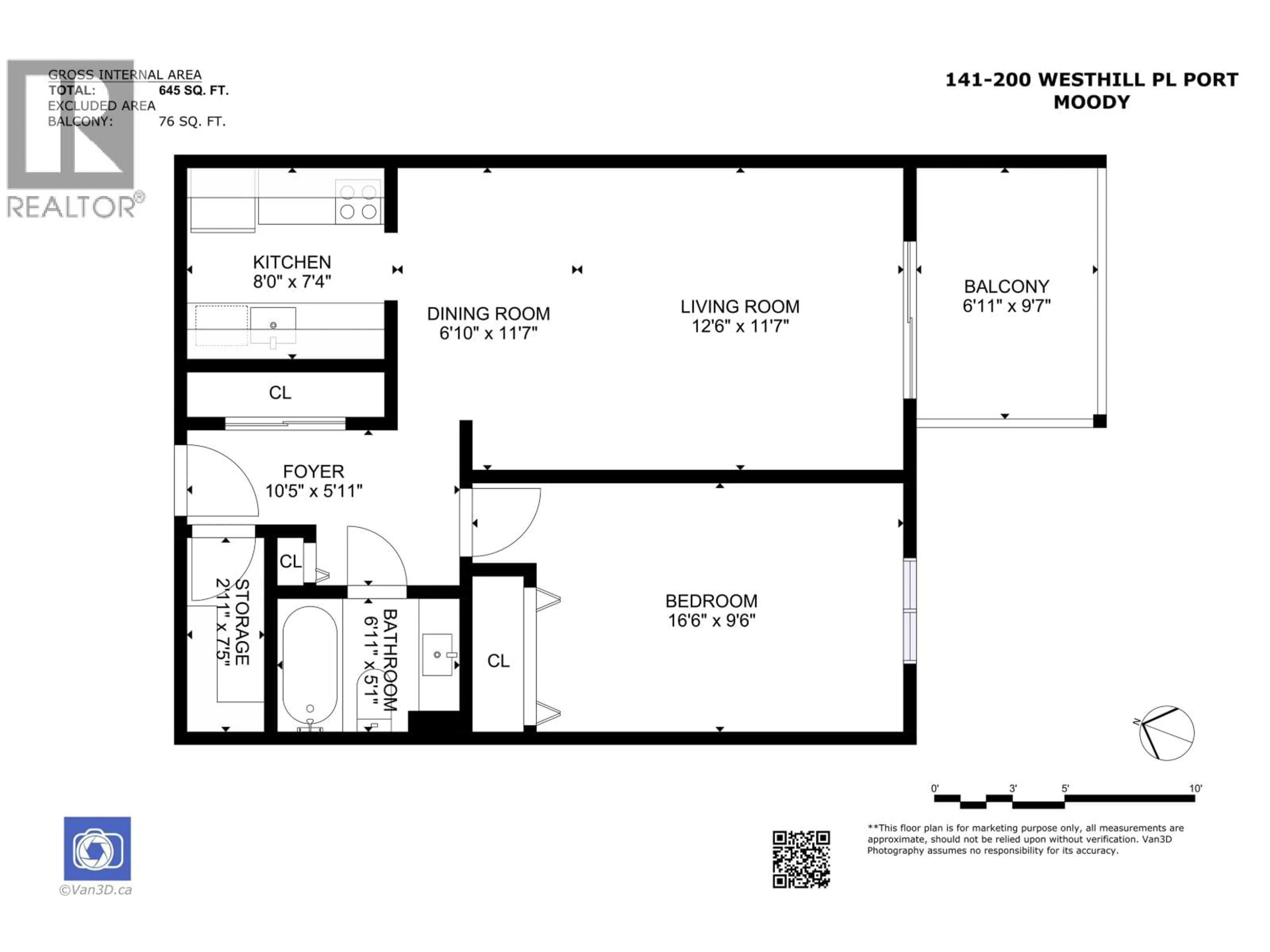 Floor plan for 141 - 200 WESTHILL PLACE, Port Moody British Columbia V3H1V2