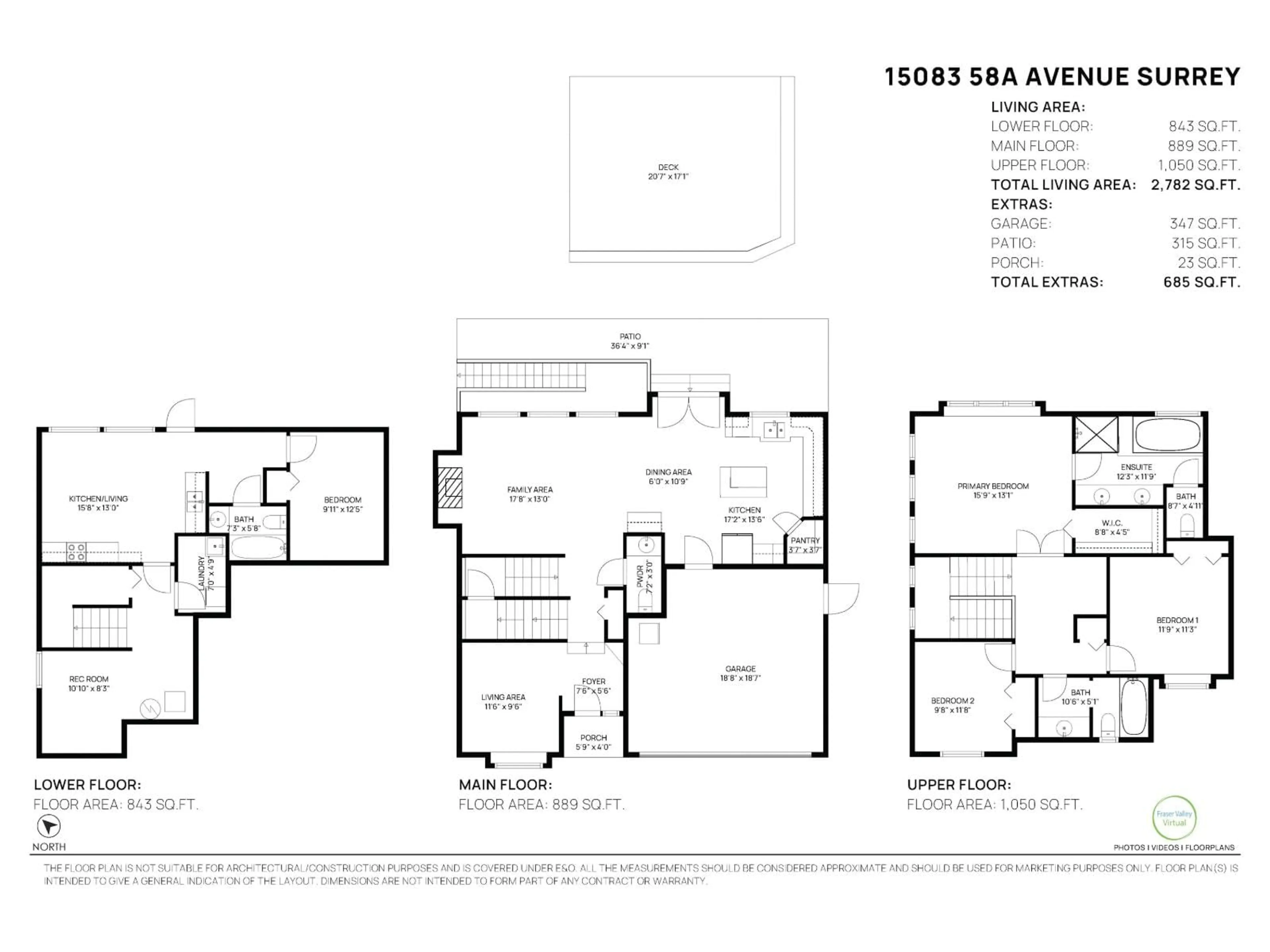 Floor plan for 15083 58A, Surrey British Columbia V3S5H1