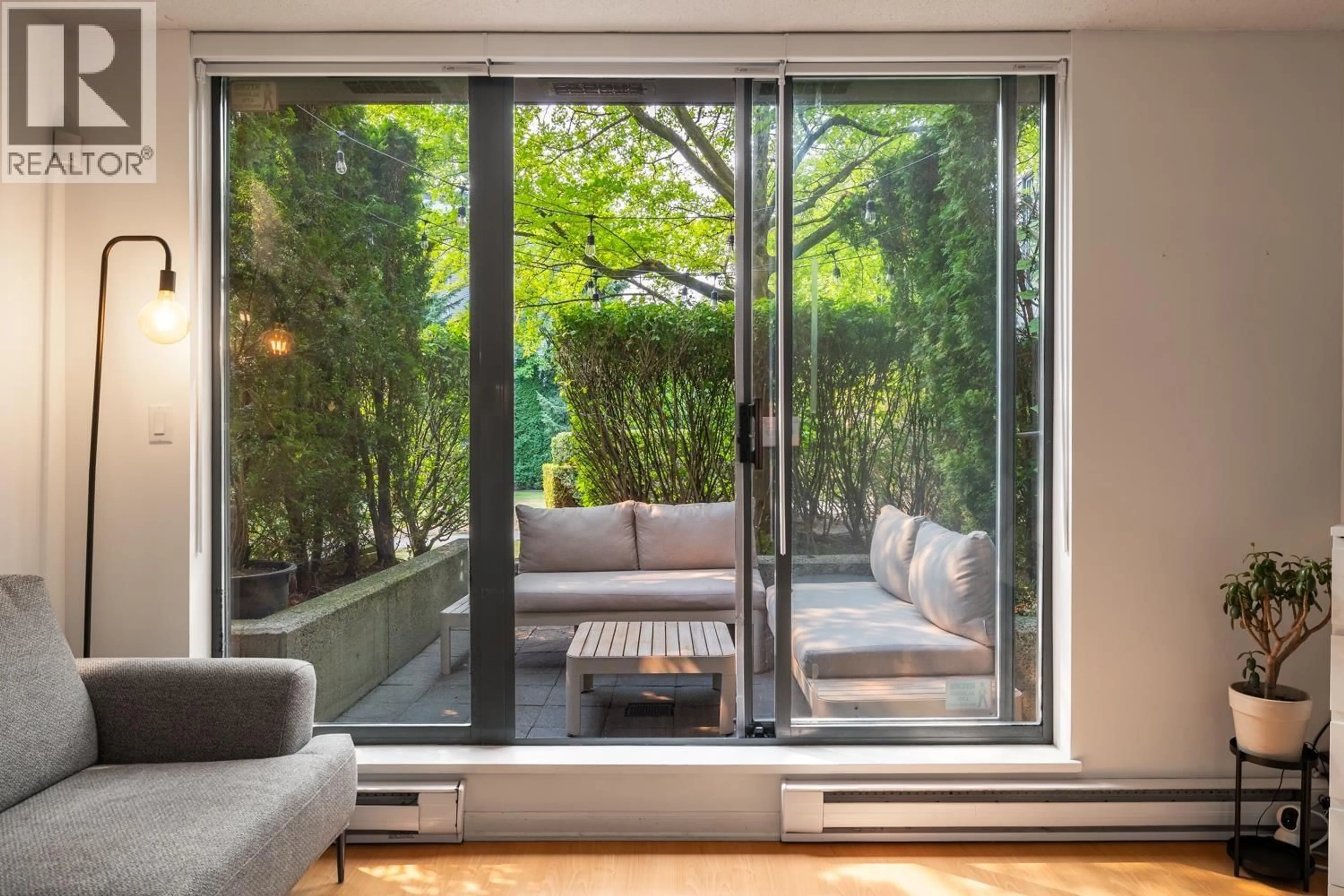 Patio, forest/trees view for 115 - 3520 CROWLEY DRIVE, Vancouver British Columbia V5R6G9