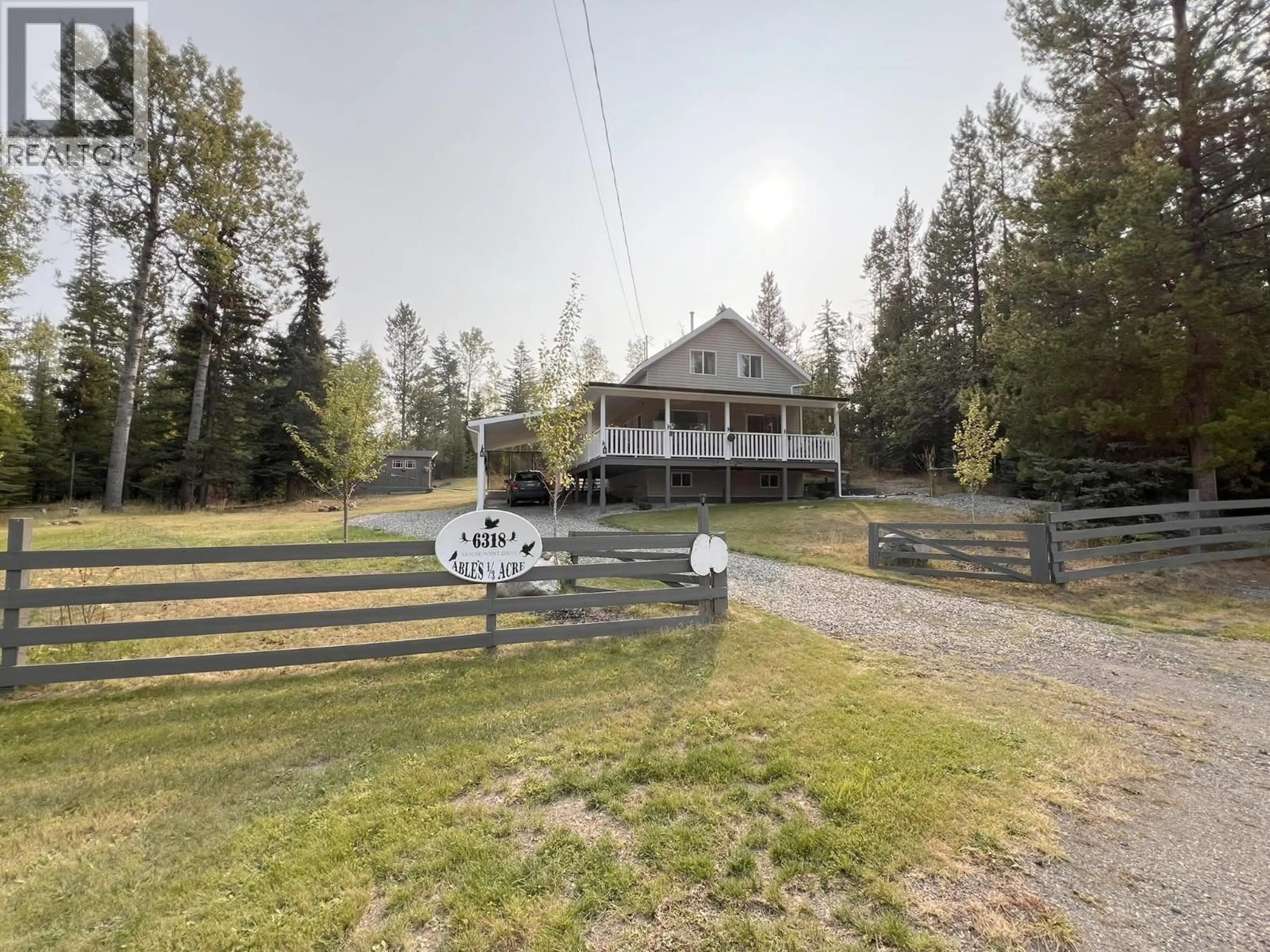 A pic from outside/outdoor area/front of a property/back of a property/a pic from drone, unknown for 6318 MOOSE POINT DRIVE, Lone Butte British Columbia V0K2K1