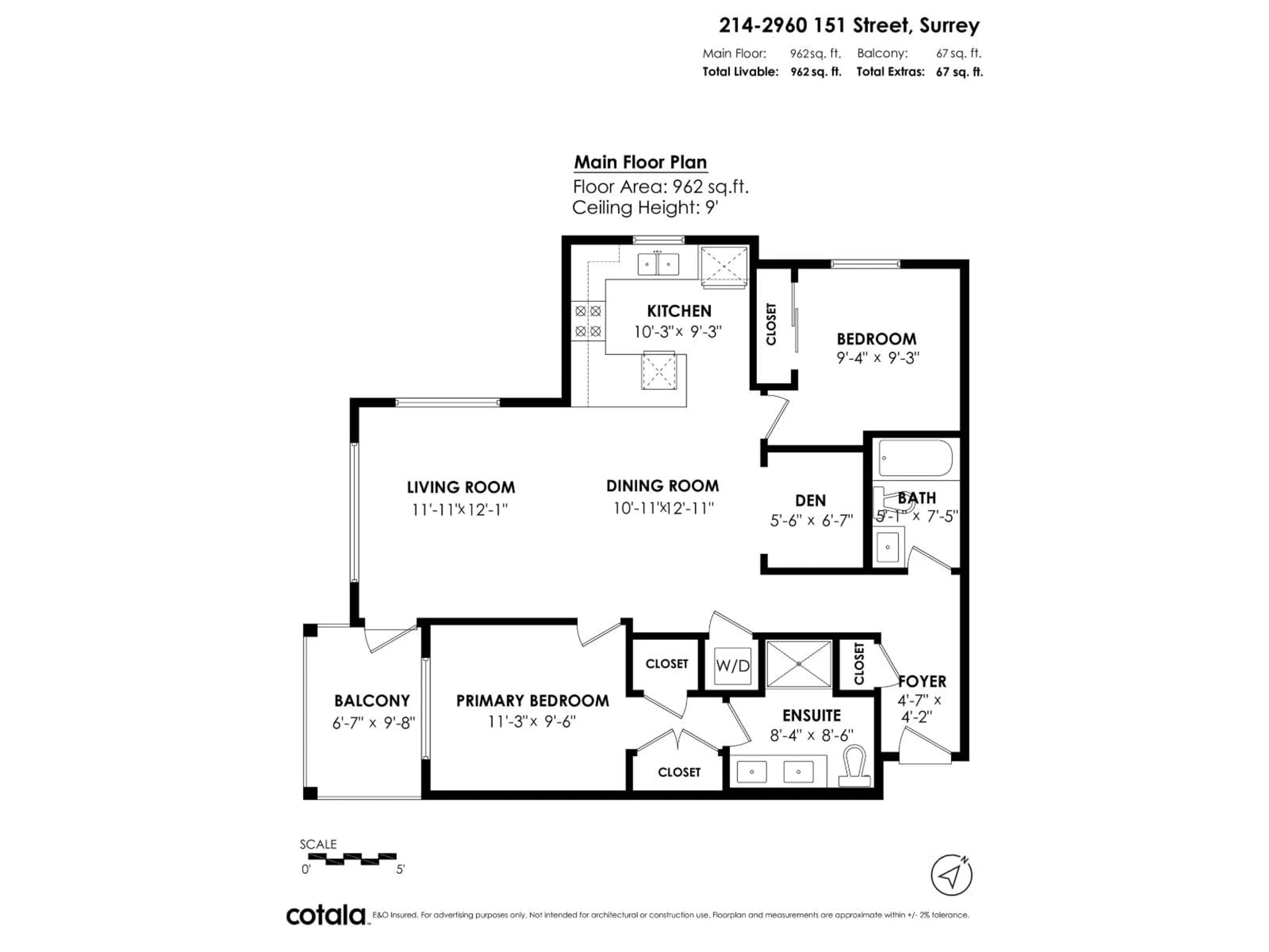 Floor plan for 214 - 2960 151, Surrey British Columbia V4P0G3