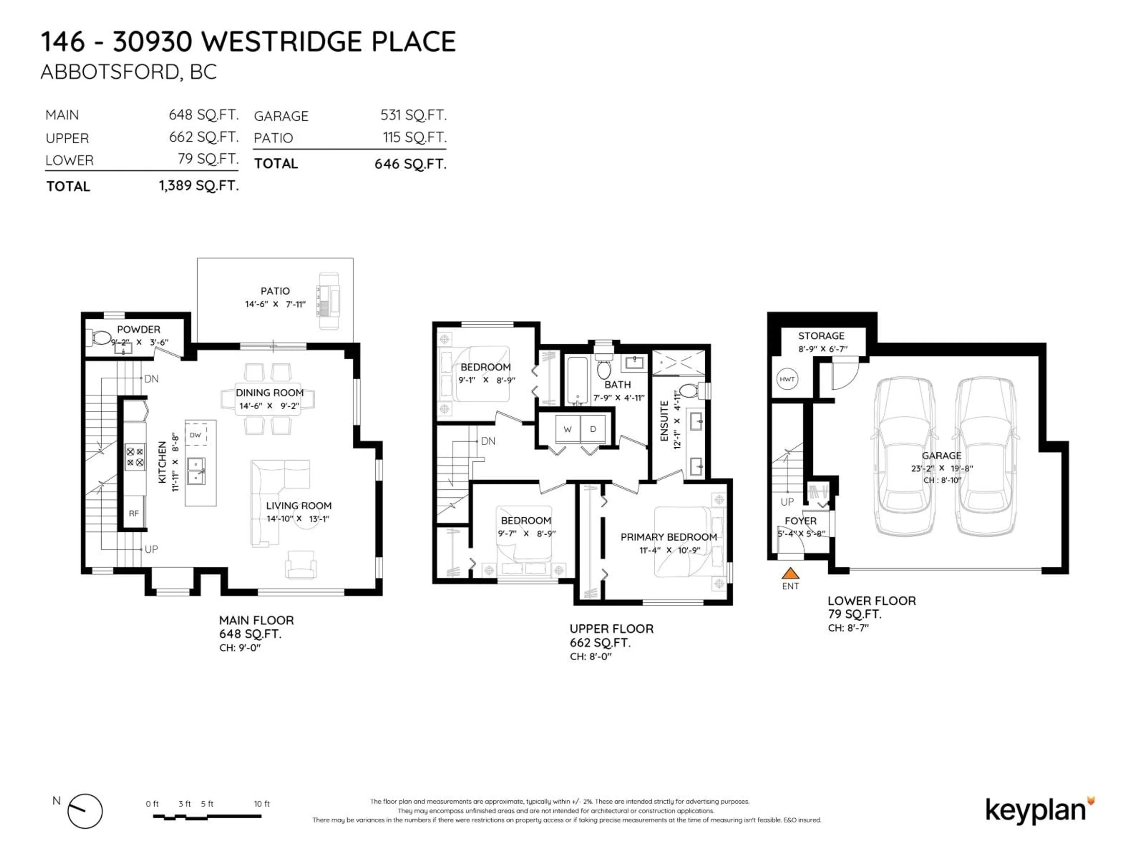 Floor plan for 146 - 30930 WESTRIDGE, Abbotsford British Columbia V2T0H6