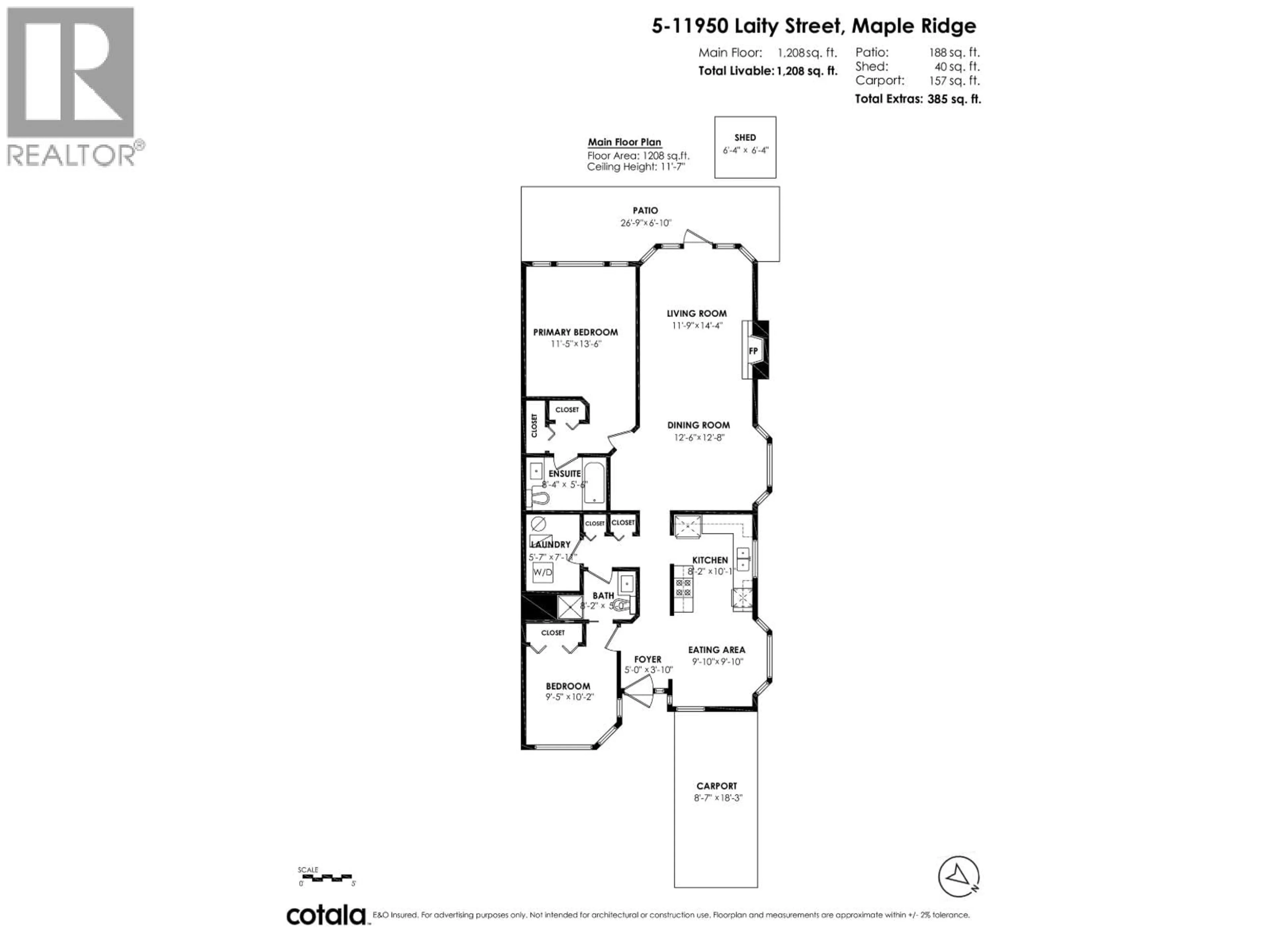 Floor plan for 5 - 11950 LAITY STREET, Maple Ridge British Columbia V2X5A6