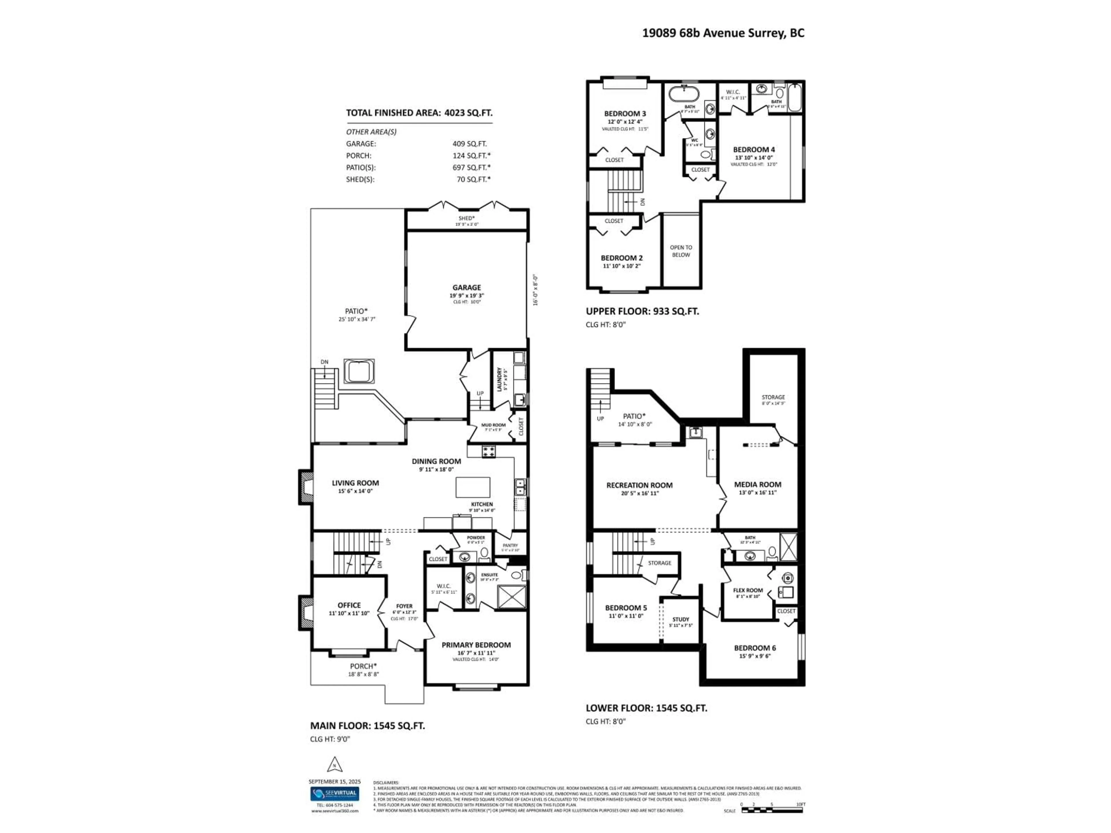 Floor plan for 19089 68B, Surrey British Columbia V4N5P5