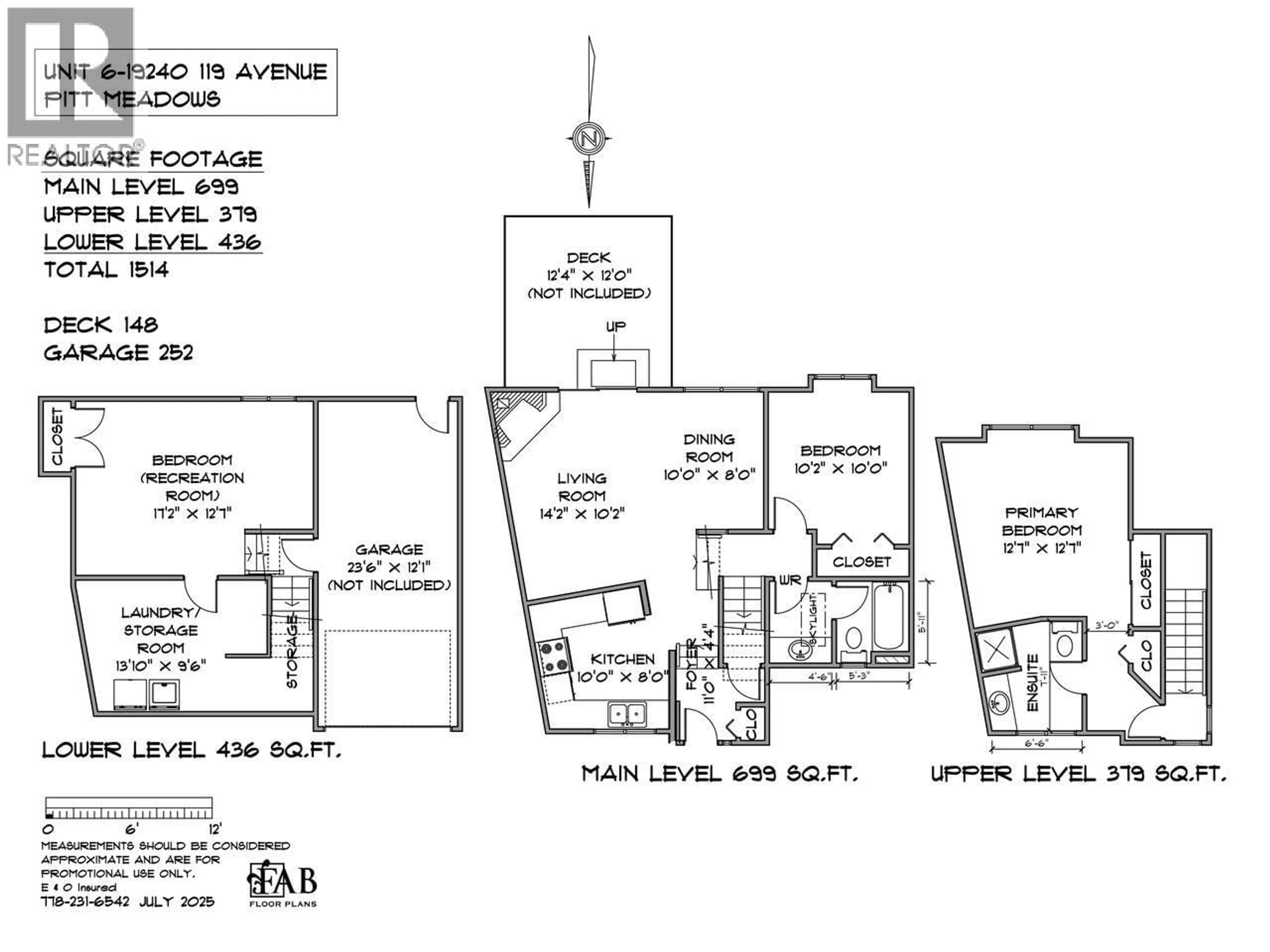 Floor plan for 6 - 19240 119 AVENUE, Pitt Meadows British Columbia V3Y2E8