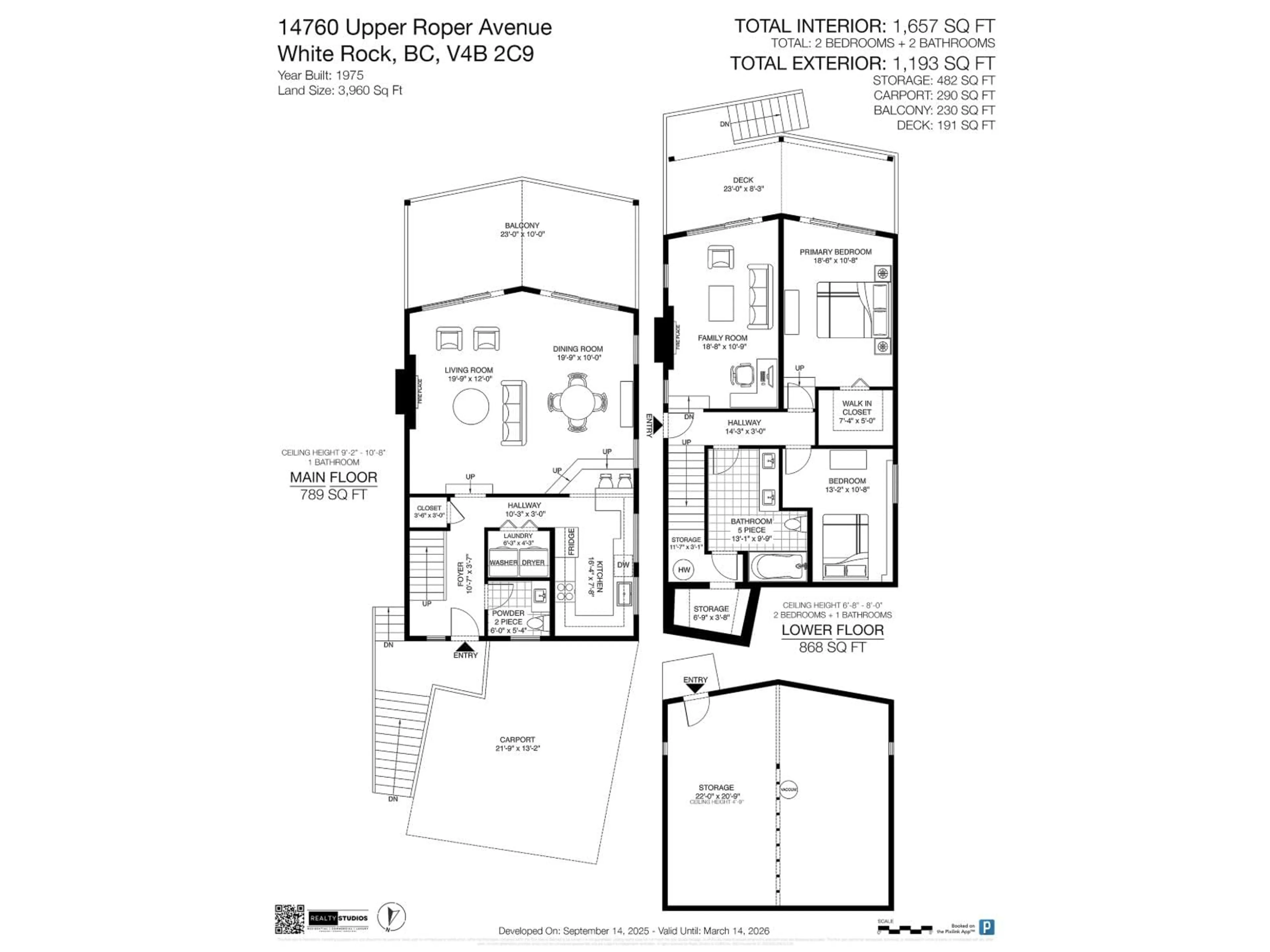 Floor plan for 14760 UPPER ROPER, White Rock British Columbia V4B2C9