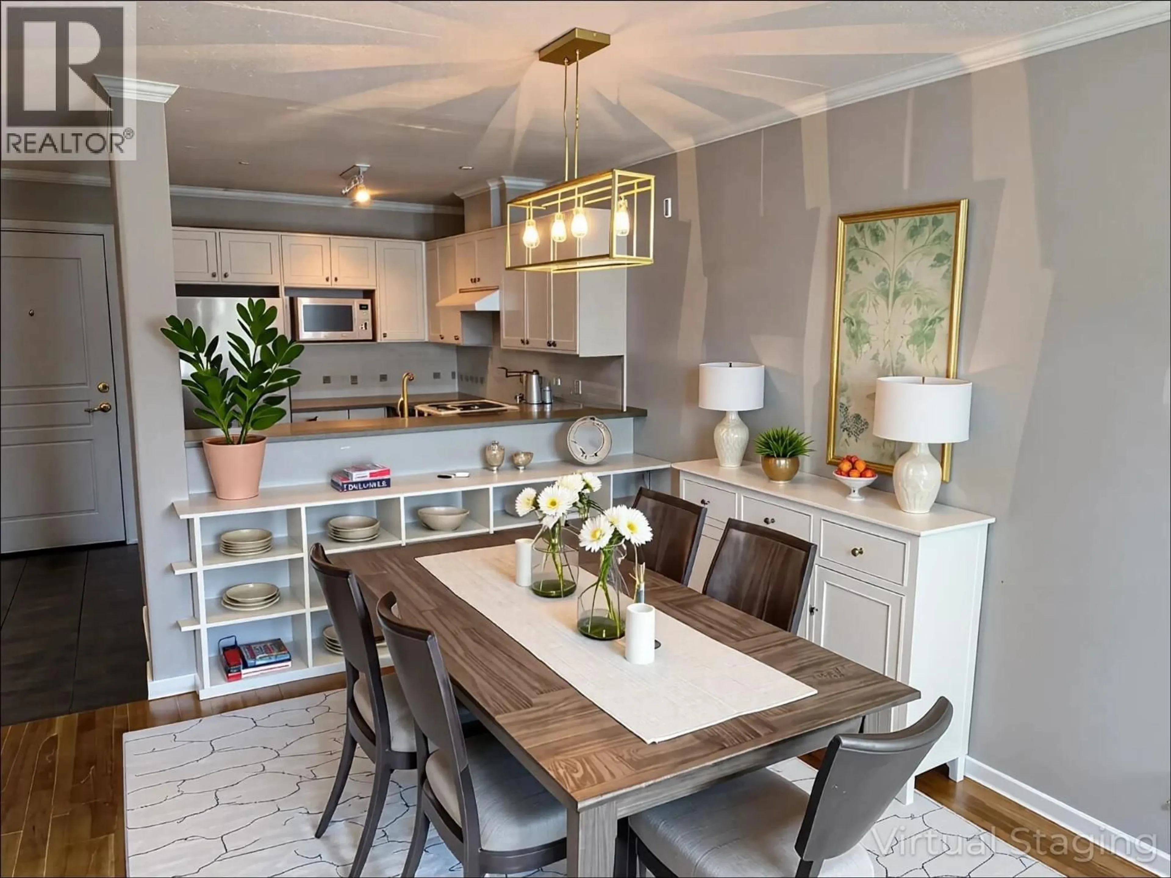 Open concept kitchen, wood/laminate floor for 402 - 211 TWELFTH STREET, New Westminster British Columbia V3M4H4