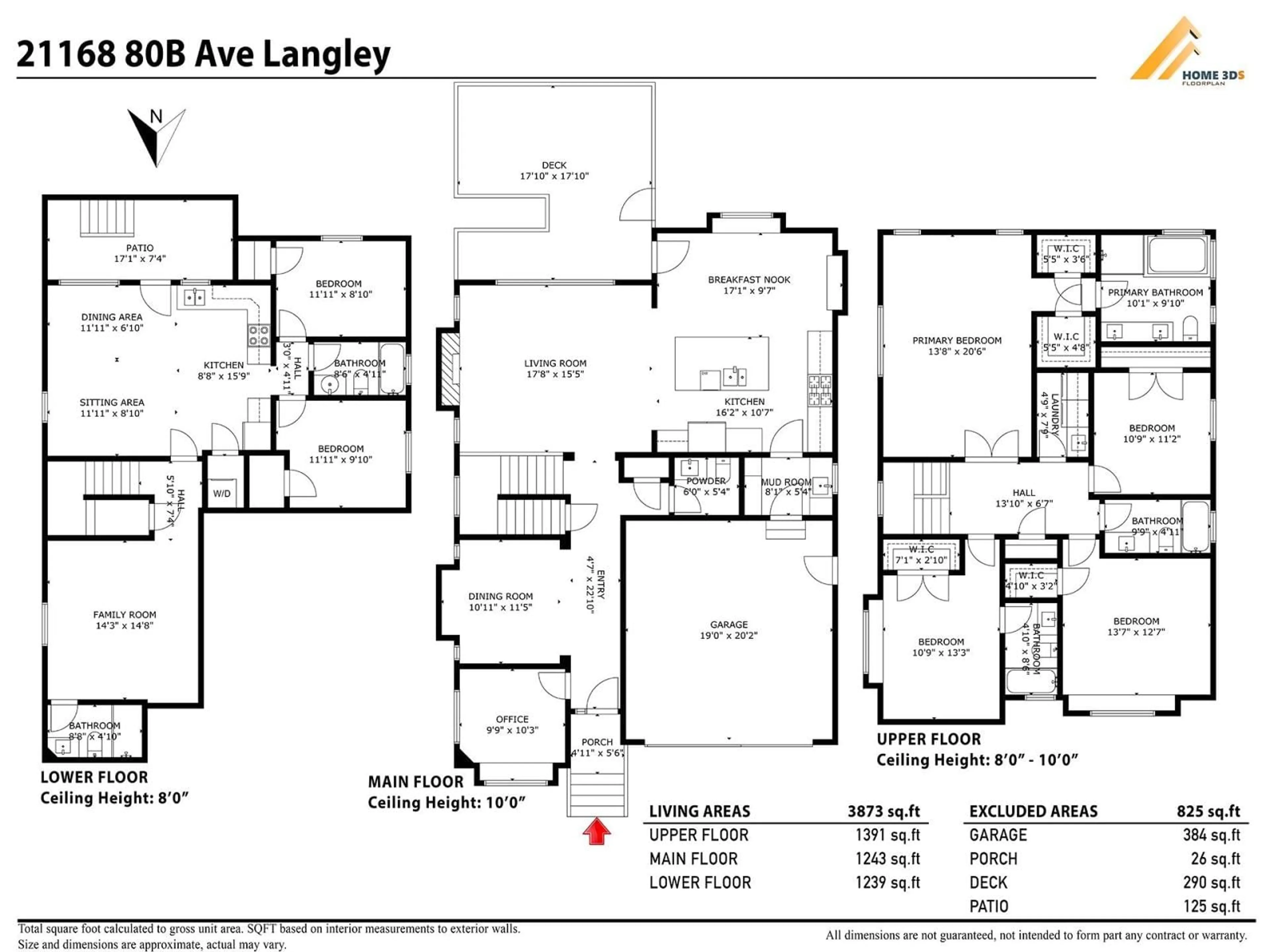 Floor plan for 21168 80B, Langley British Columbia V2Y0K3
