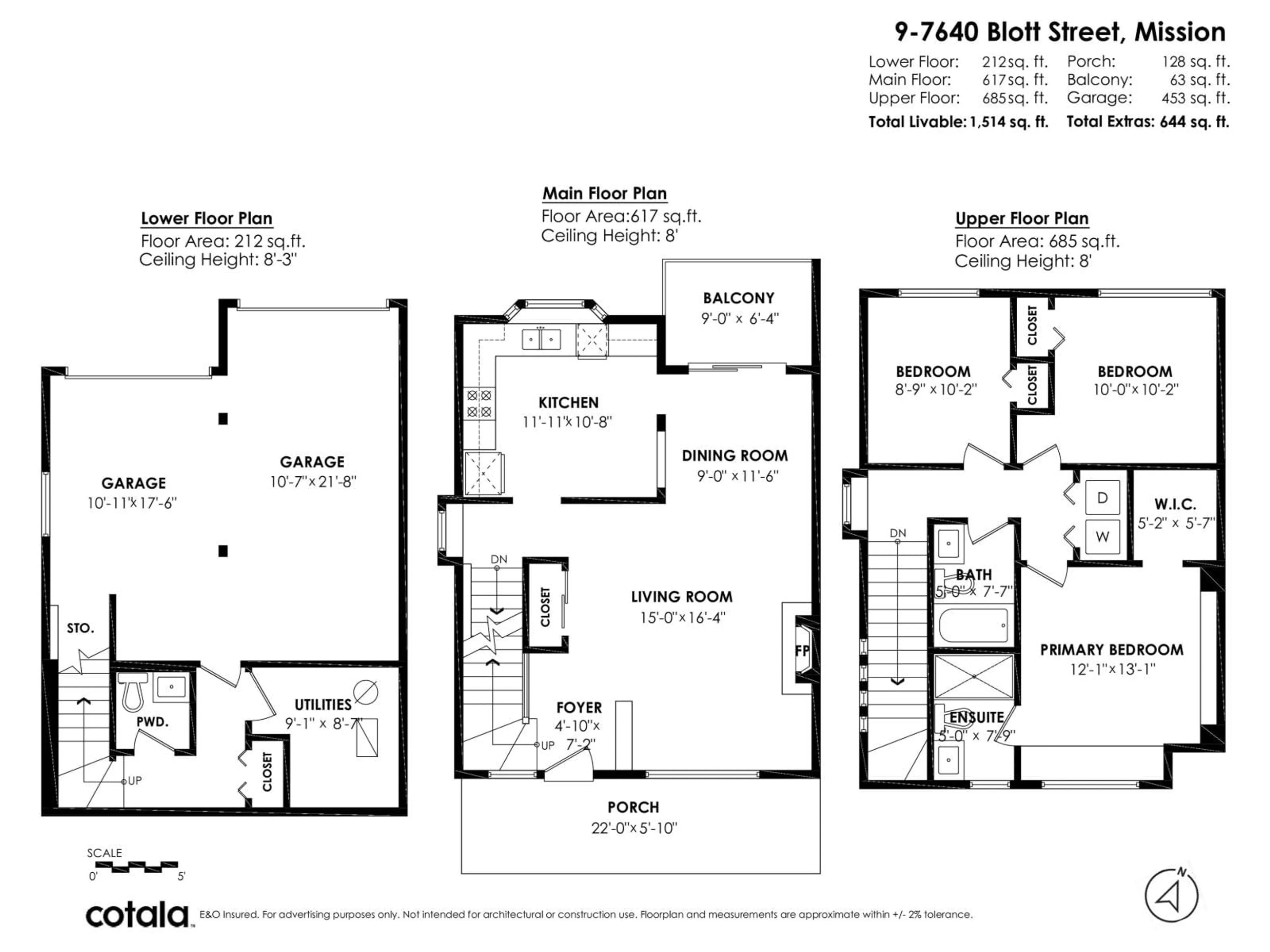 Floor plan for 9 - 7640 BLOTT, Mission British Columbia V2V3K3
