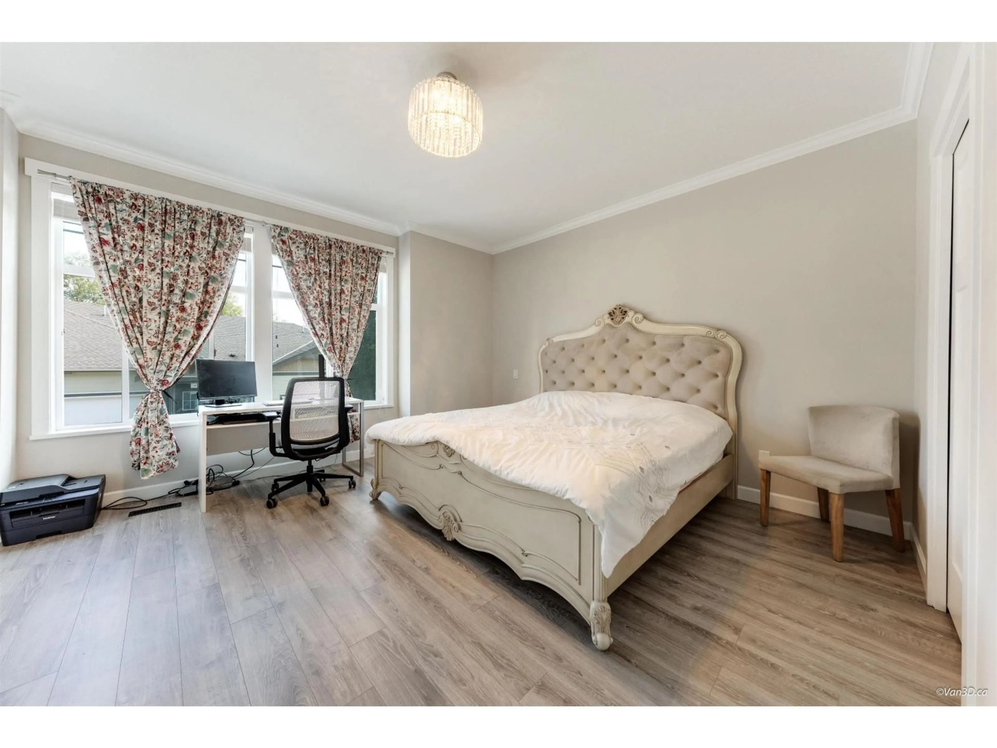 Bedroom with bed, wood/laminate floor for 3 - 7138 210, Langley British Columbia V2Y0V7
