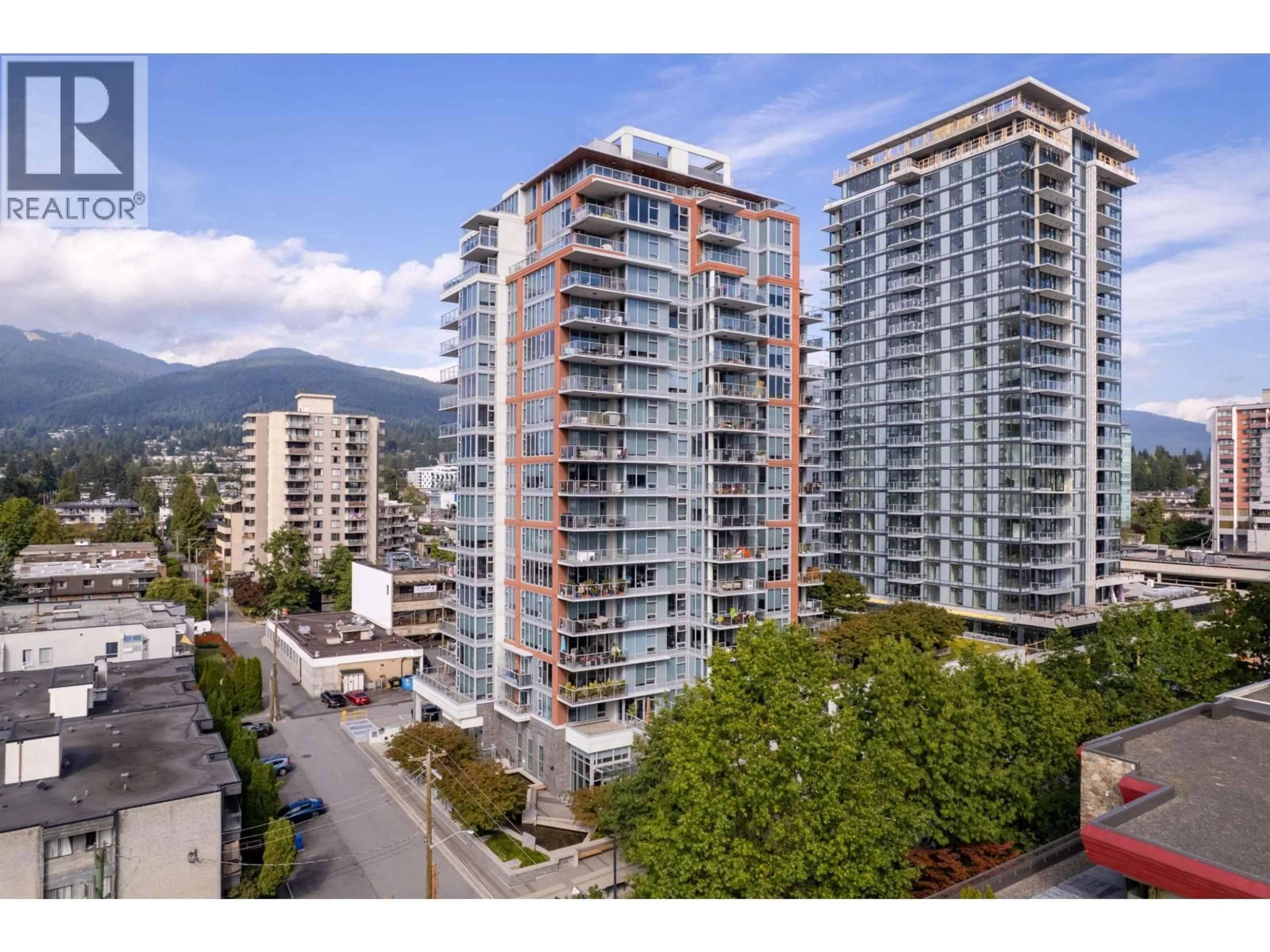 A pic from outside/outdoor area/front of a property/back of a property/a pic from drone, city buildings view from balcony for 1401 - 150 15TH STREET, North Vancouver British Columbia V7M0C4