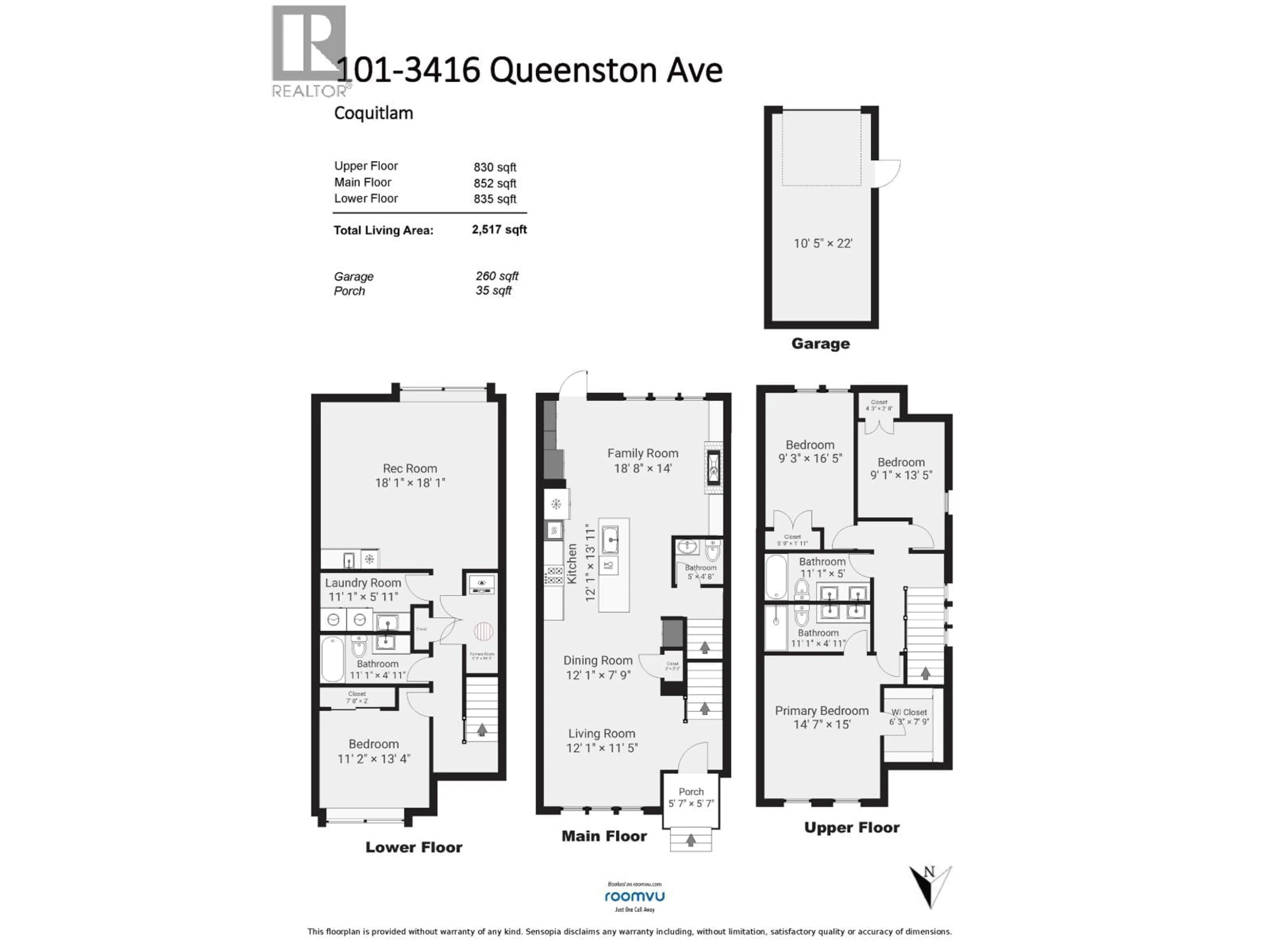 Floor plan for 101 - 3416 QUEENSTON AVENUE, Coquitlam British Columbia V3E3H1