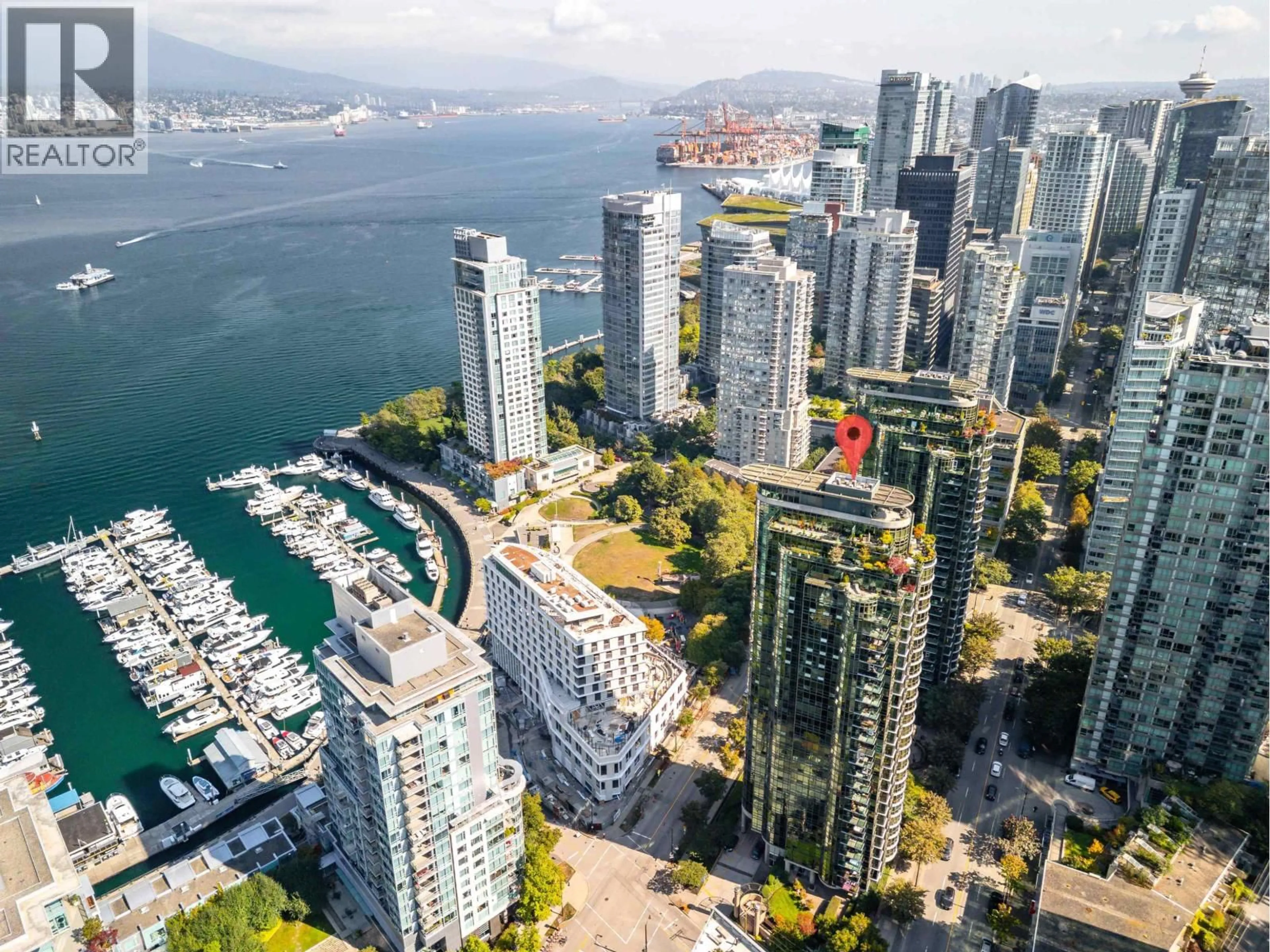 A pic from outside/outdoor area/front of a property/back of a property/a pic from drone, city buildings view from balcony for 701 - 588 BROUGHTON STREET, Vancouver British Columbia V6G3E3
