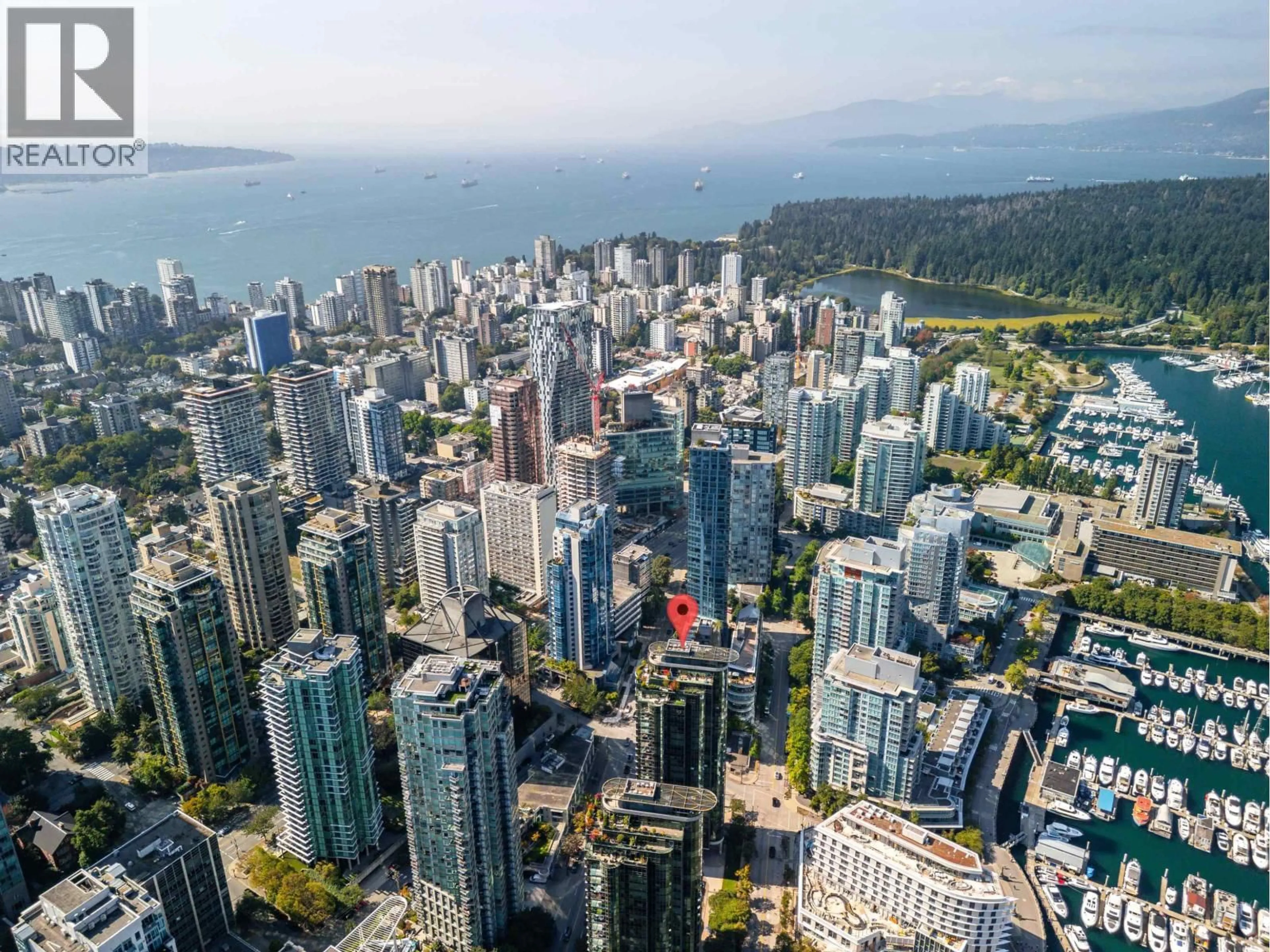 A pic from outside/outdoor area/front of a property/back of a property/a pic from drone, city buildings view from balcony for 701 - 588 BROUGHTON STREET, Vancouver British Columbia V6G3E3