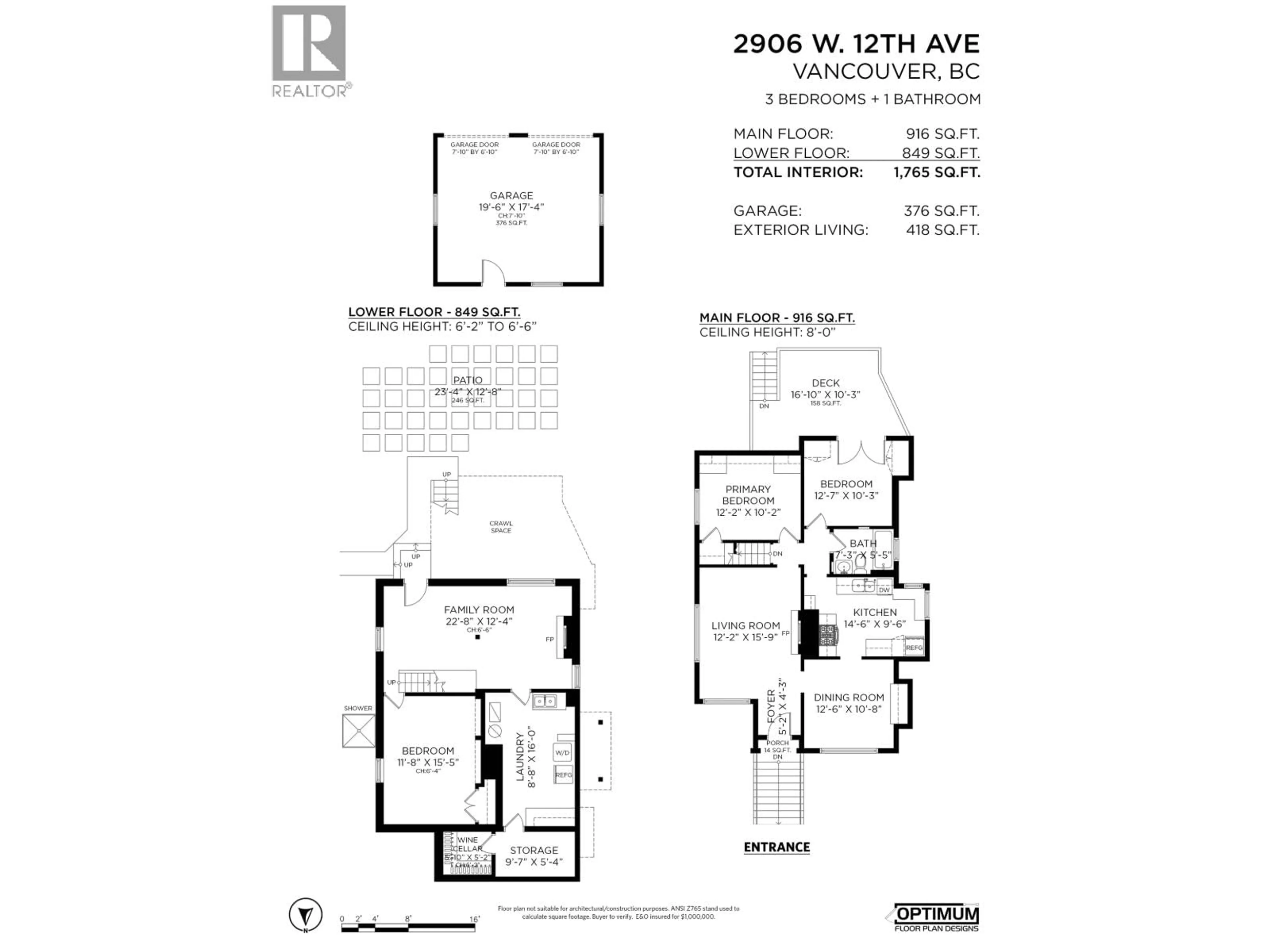 Floor plan for 2906 12TH AVENUE, Vancouver British Columbia V6K2R3