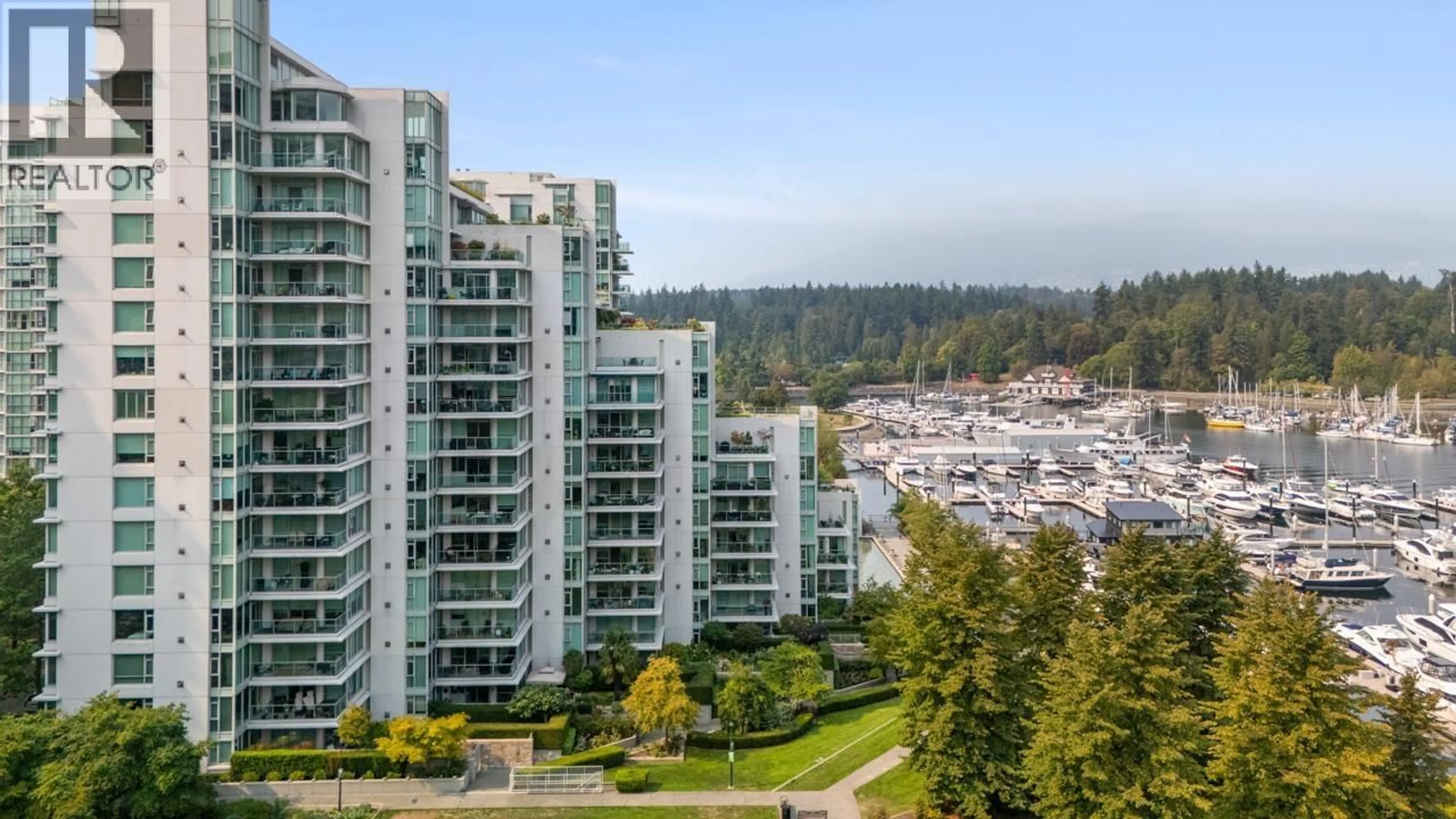 A pic from outside/outdoor area/front of a property/back of a property/a pic from drone, water/lake/river/ocean view for 102 - 1717 BAYSHORE DRIVE, Vancouver British Columbia V6G3H3