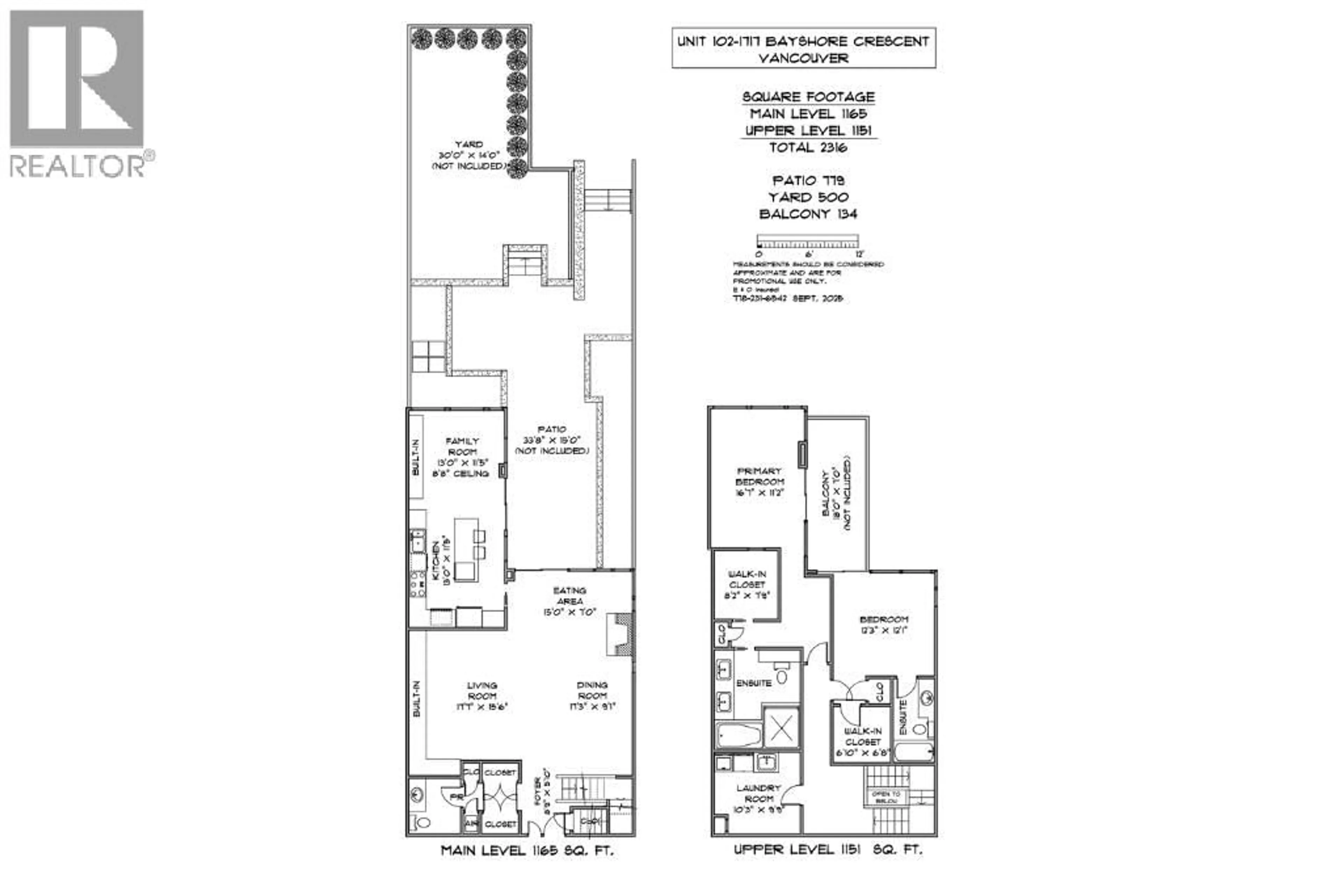 Floor plan for 102 - 1717 BAYSHORE DRIVE, Vancouver British Columbia V6G3H3