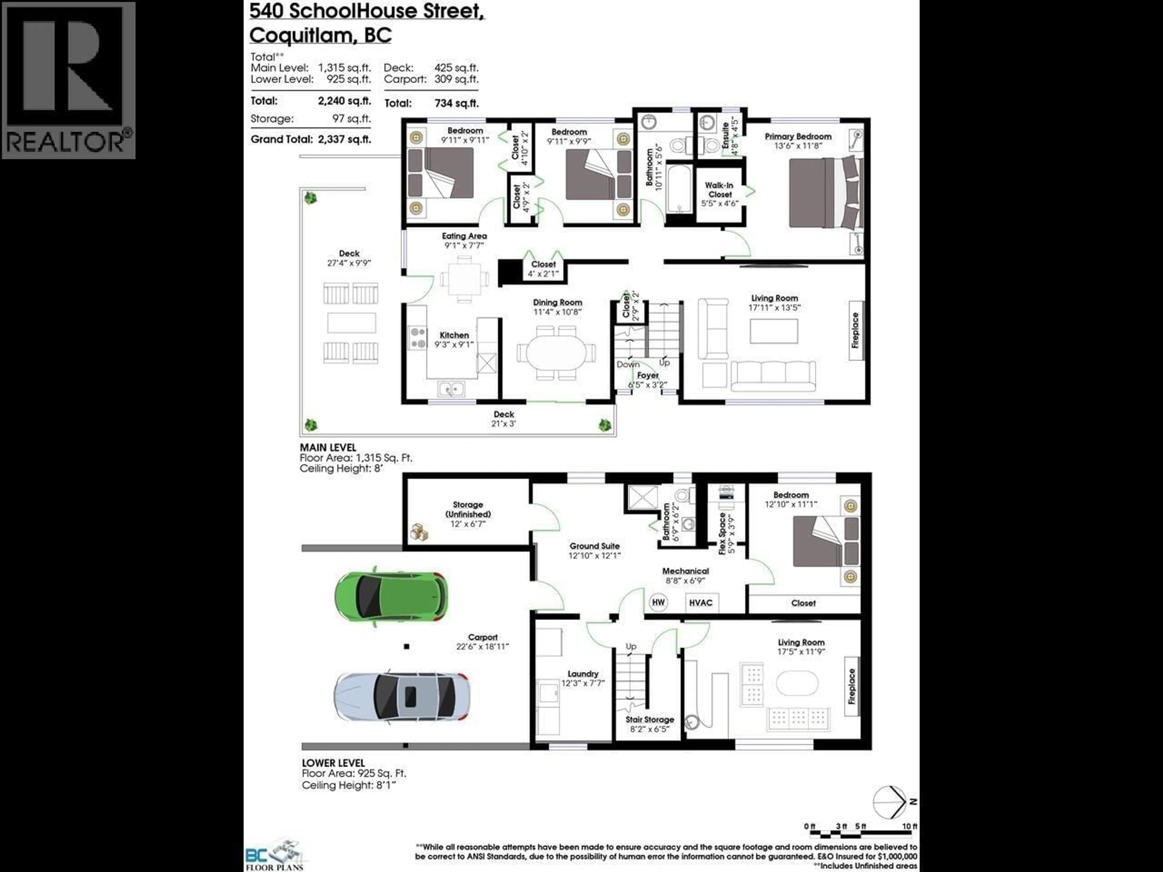 Floor plan for 540 SCHOOLHOUSE STREET, Coquitlam British Columbia V3J5P1