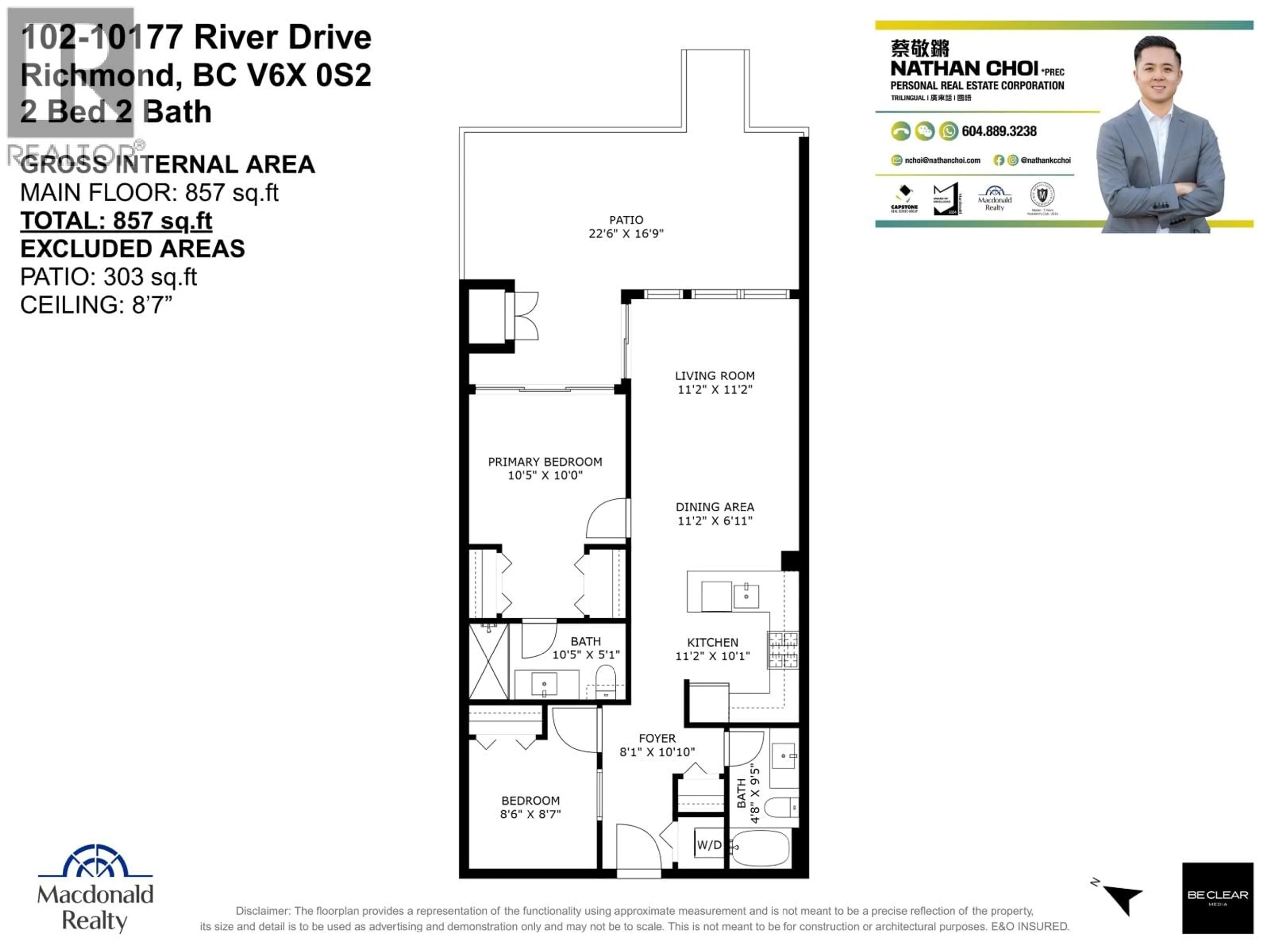 Floor plan for 102 - 10177 RIVER DRIVE, Richmond British Columbia V6X0S2