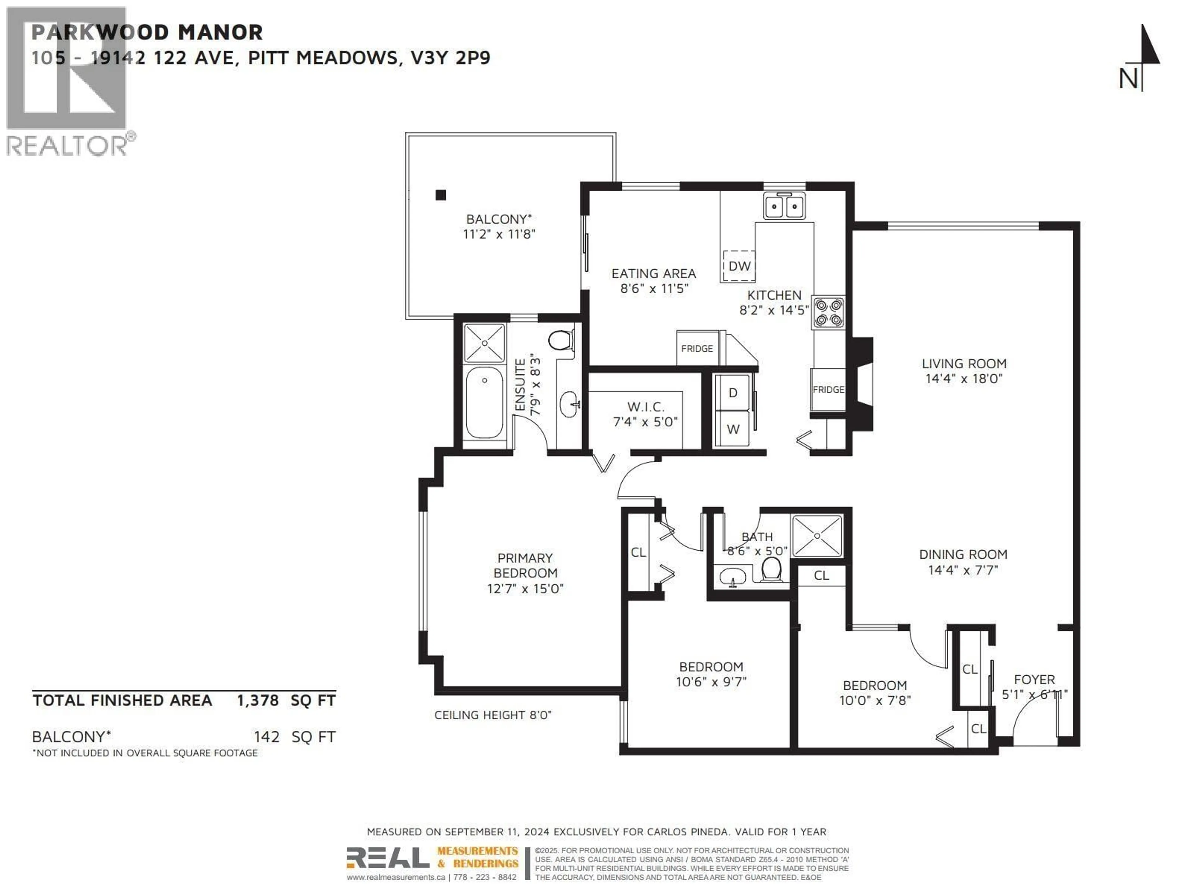 Floor plan for 105 - 19142 122 AVENUE, Pitt Meadows British Columbia V3Y2P9