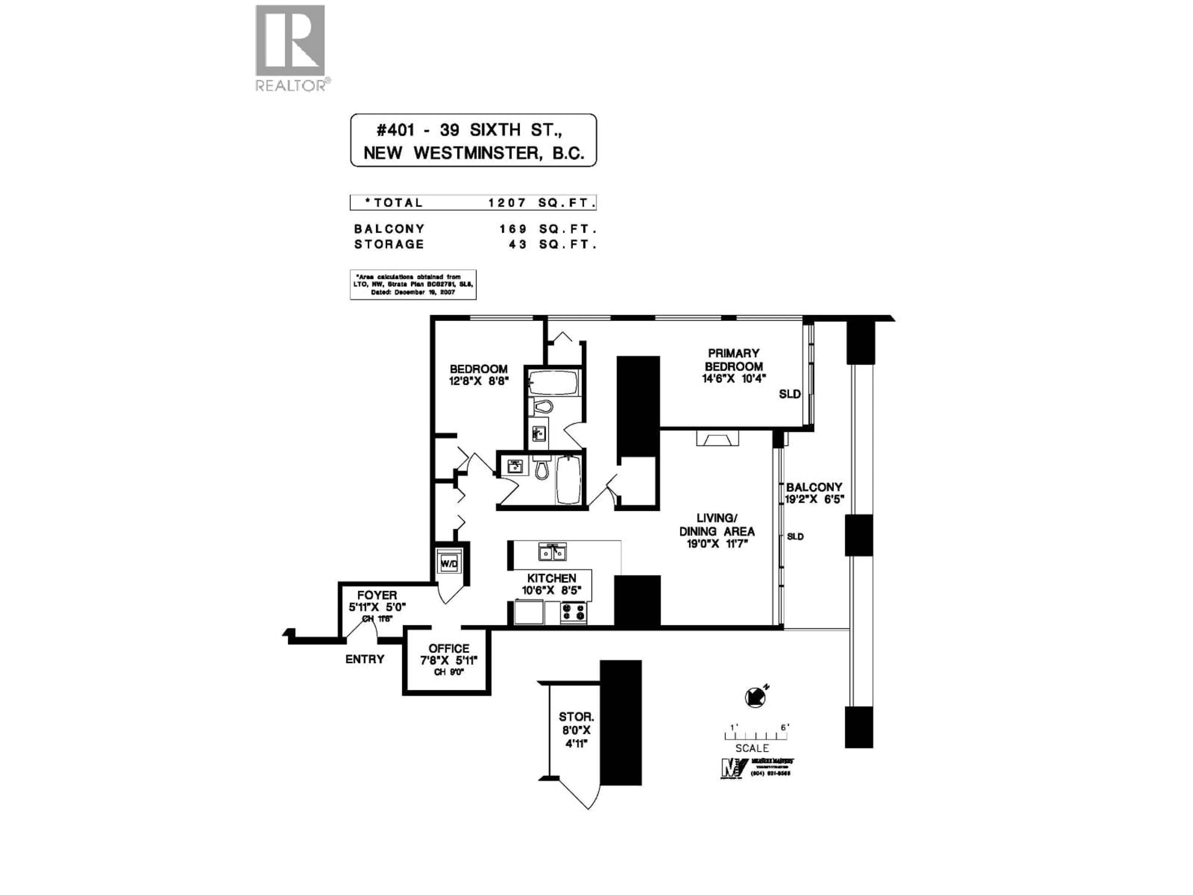 Floor plan for 401 - 39 SIXTH STREET, New Westminster British Columbia V3L0B3